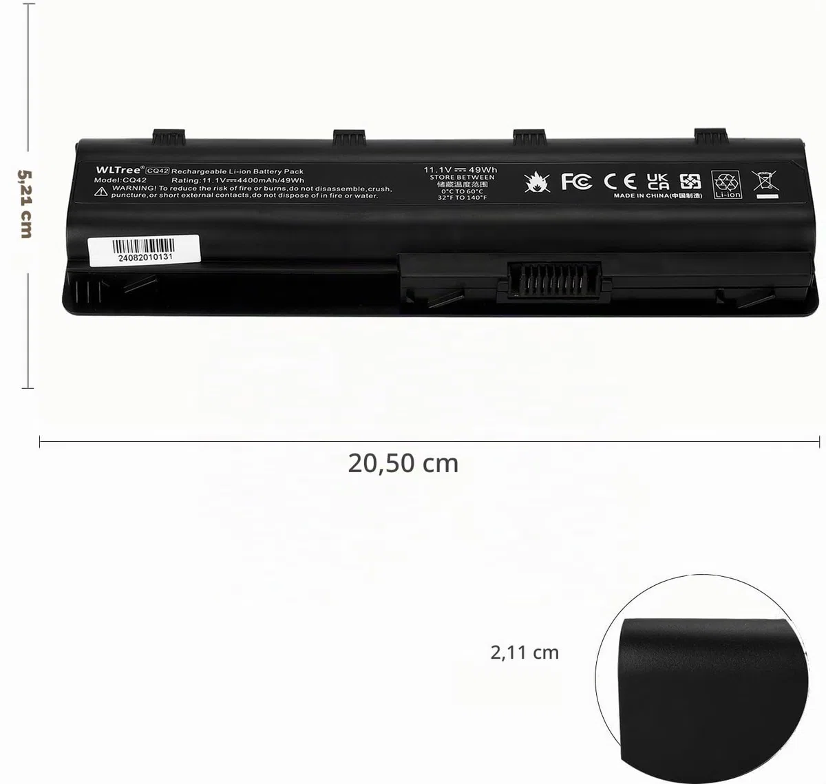 MU06 CQ42 593553-001 Batteria per HP G62 G72 Pavilion G6 G7 MU09 593554-001 593562-001 636631-001 HSTNN-LB0W HSTNN-Q62C Compaq Presario CQ32 CQ43 CQ56 CQ58 CQ62 CQ72 CQ57 G32 G42 Battery