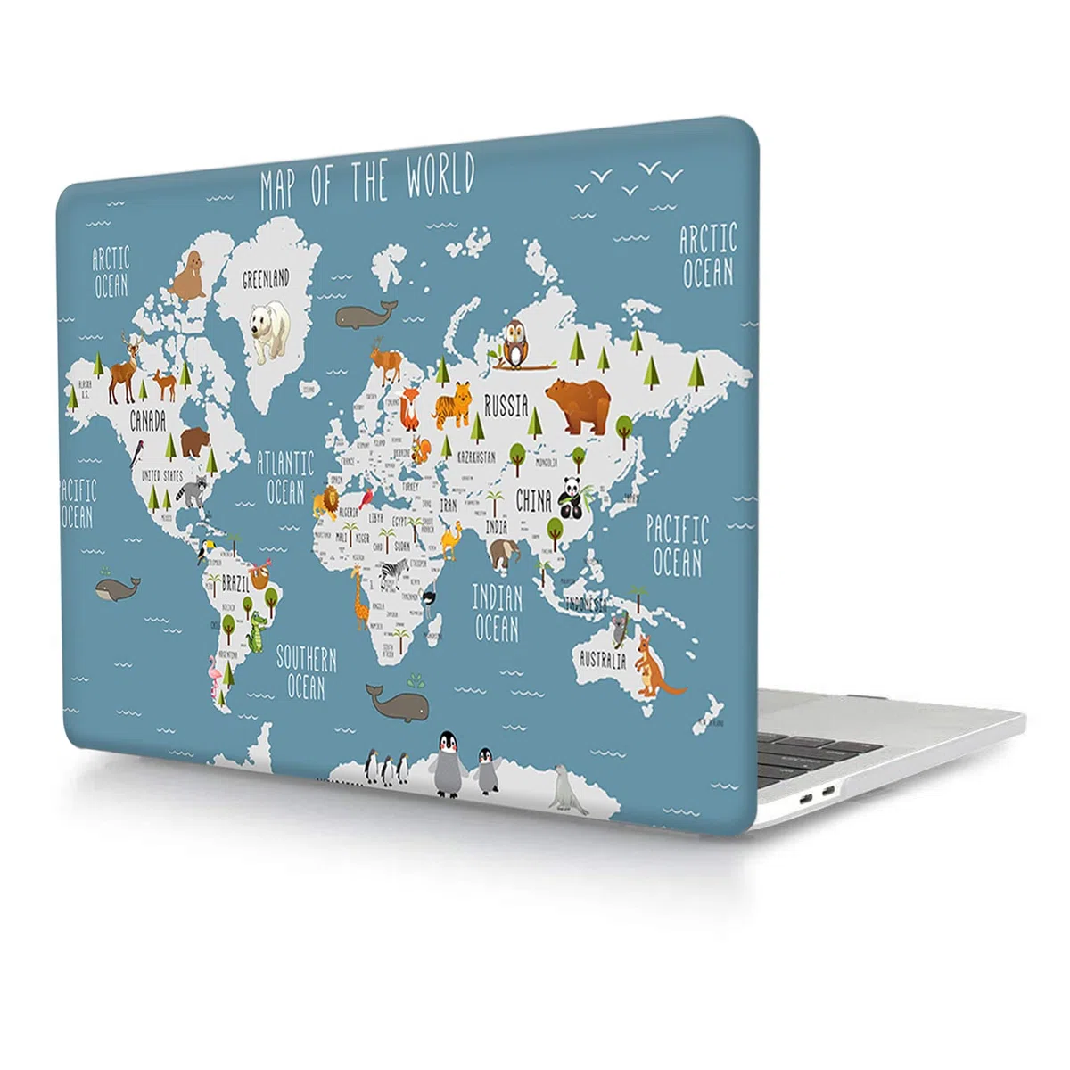Custodia per Nuovo Macbook Air 13 pollici 2020 2019 2018 Pubblicazione Modello A1932 A2179 A2337 M1 con display Retina e Touch ID, Copertina Rigida in Plastica Protettiva, Mappa del mondo