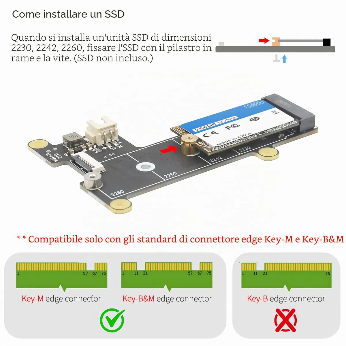 Custodia Mini PC ElectroCookie per Raspberry Pi 5 con SSD M.2 NVMe PCIe HAT e Illuminazione RGB Attiva (Custodia Nera + HAT M.2[X1001])