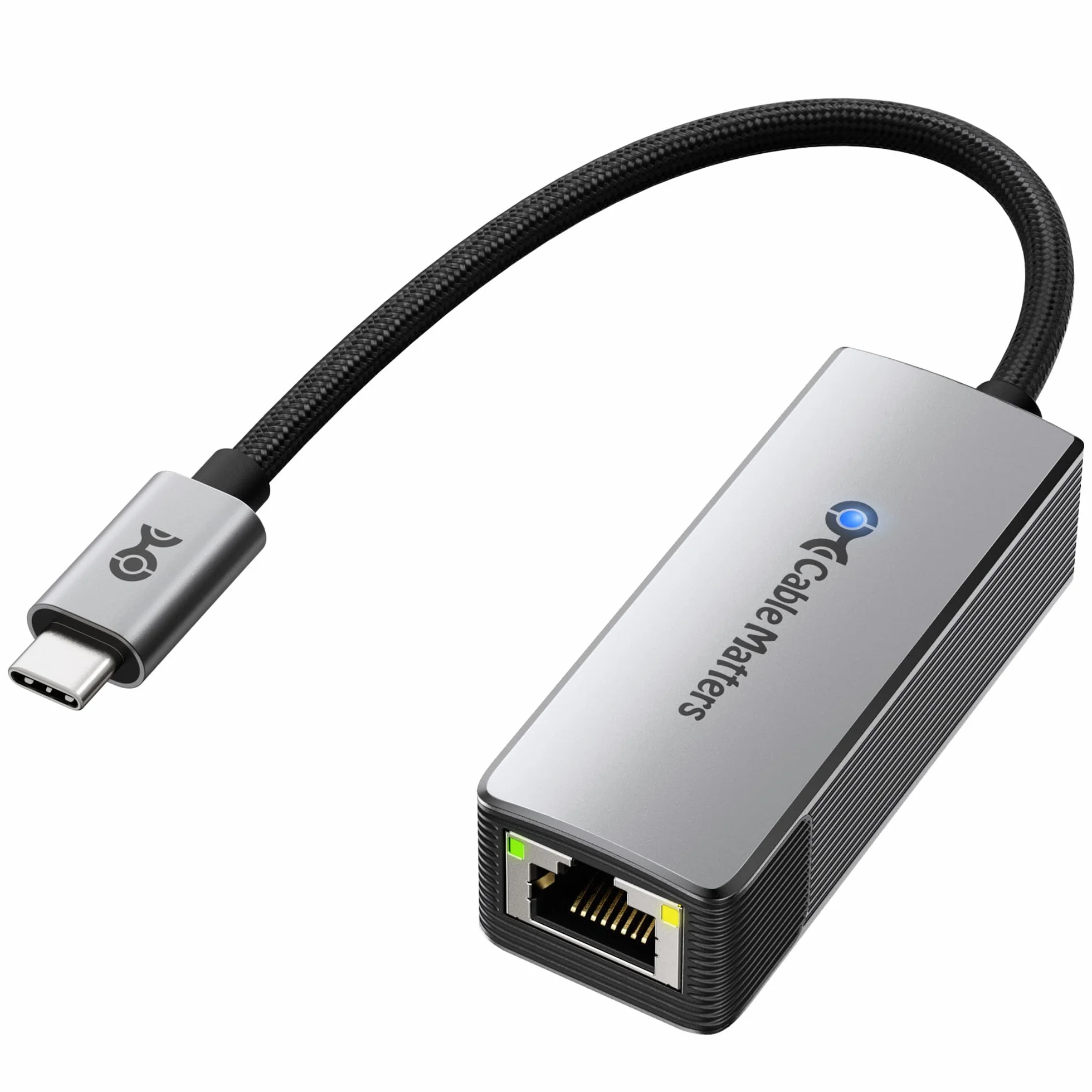 Cable Matters Adattatore USB-C a Ethernet 10Gb in alluminio | E USB4 / Thunderbolt 5 a RJ45, Silenzioso e fresco, Reale Geschwindigkeit: Circa Windows / circa macOS