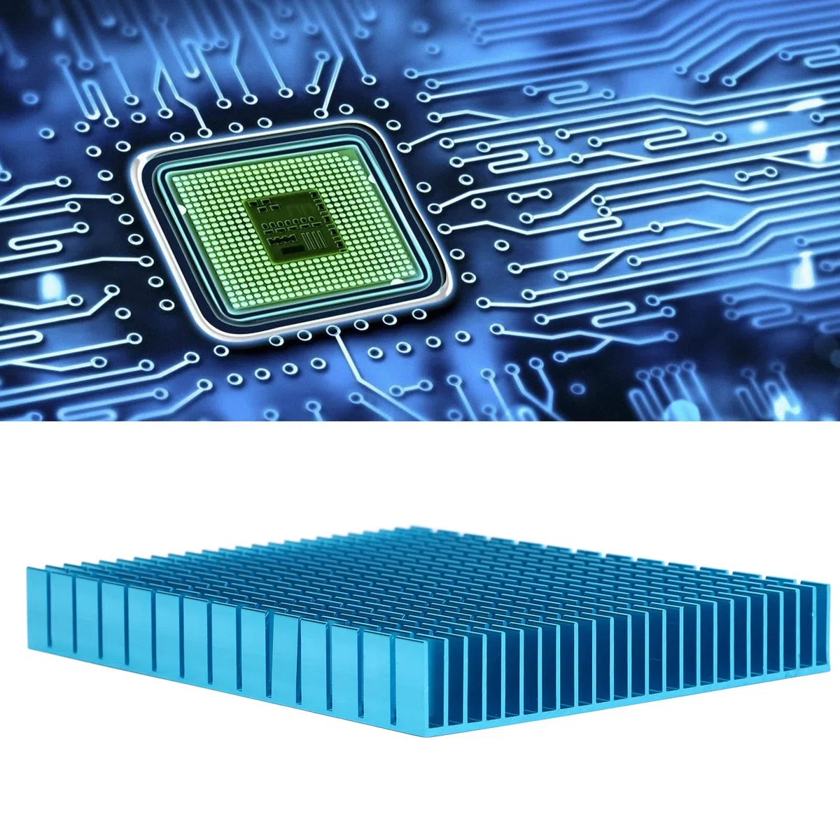 Dissipatore di Calore in Alluminio Eujgoov, 150x120x20mm Raffreddamento del Radiatore Raffreddamento per Scheda PCB Dell'amplificatore di Potenza della CPU(blu)