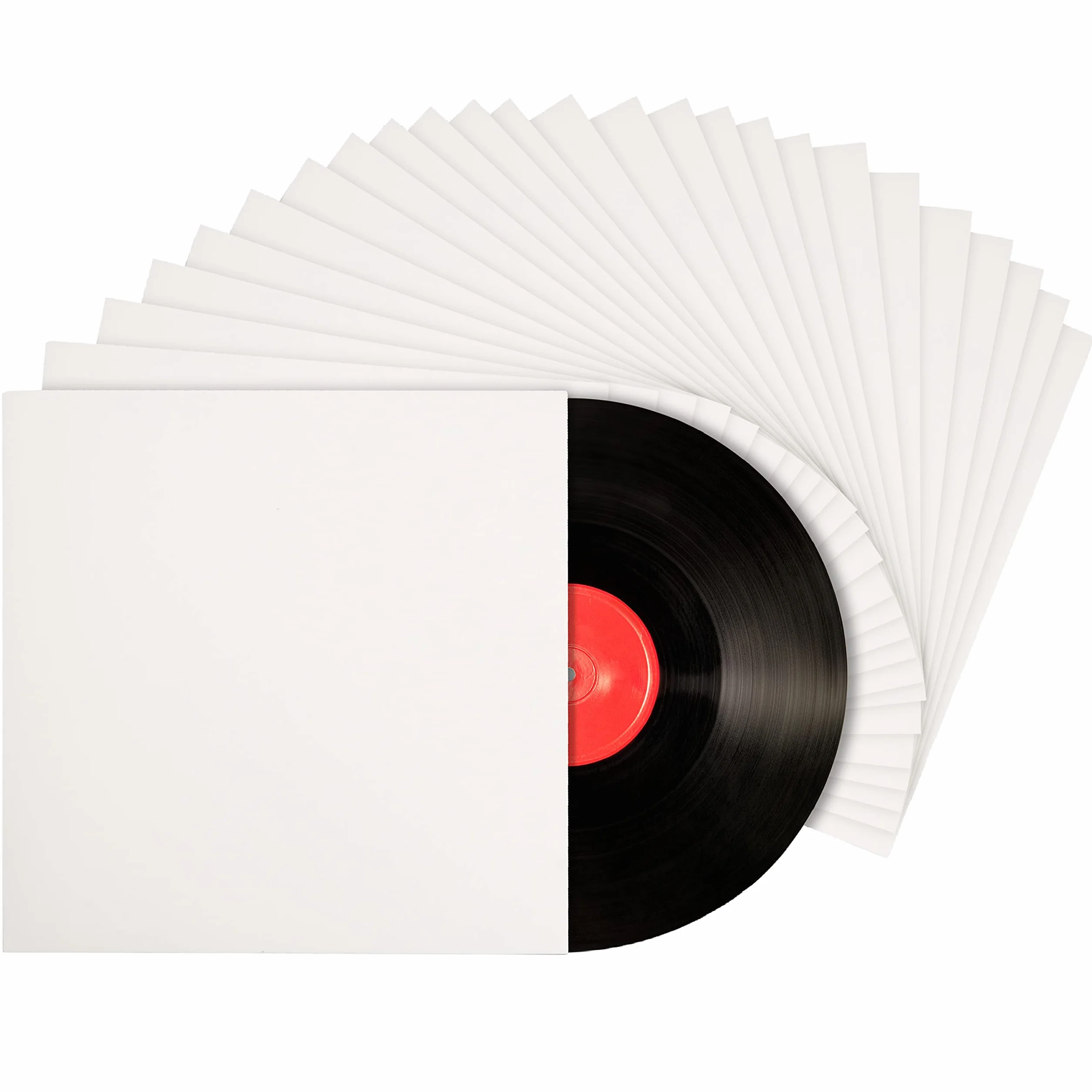 Belle Vous Busta in vinile con 33 giri bianchi da 12 pollici (set di 25), lunghezza 31 x larghezza 31 cm, senza fori centrali, protezione in vinile senza acidi, buste per album vergini e grezze