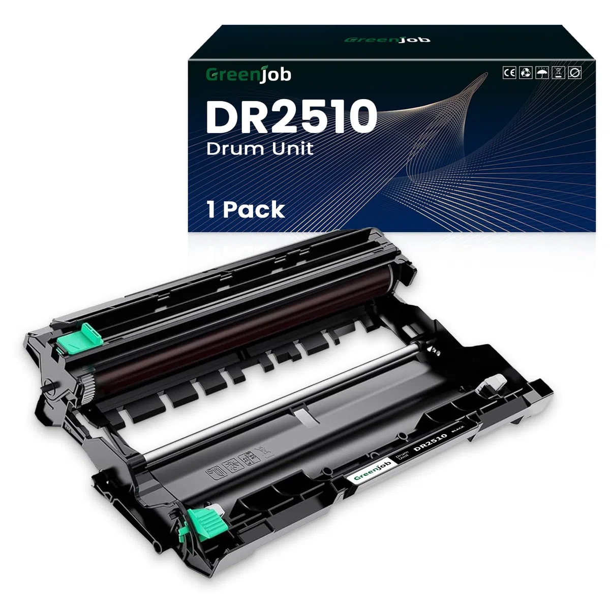 DR2510 DR-2510 Tamburo Compatibile per Brother DR2510 DR-2510 Tamburo per DCP-L2620DW DCP-L2627DW DCP-L2660DW DCP-L2665DW HL-L2400DW HL-L2445DW HL-L2447DW MFC-L2800DW (Toner non incluso)
