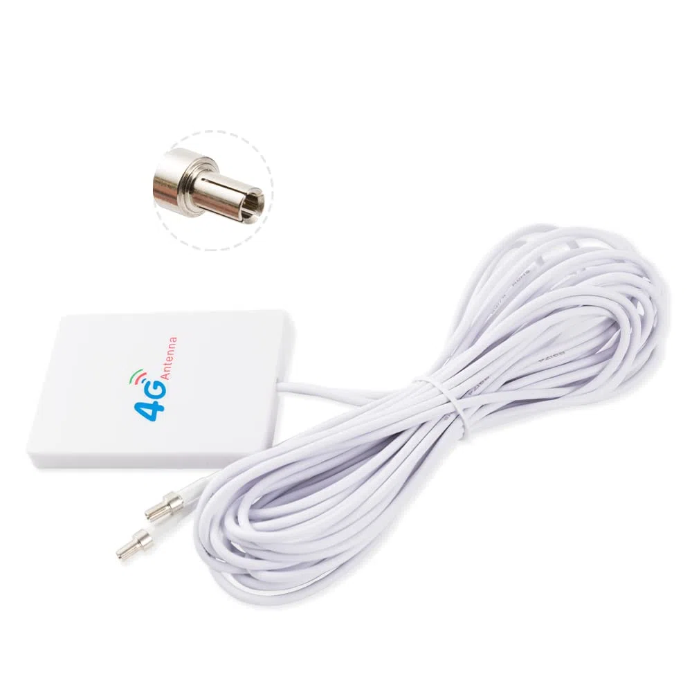 Vecys Antenna 4G / 3G Adattatore Spina TS9 Antenna Patch 5 dBi Amplificatore Antenna WLAN 3 m Cavo da 9,8 Piedi Compatibile con Router Mobile 4G / 3G / 2G Antenna WLAN WLAN Bluetooth Senza Fili