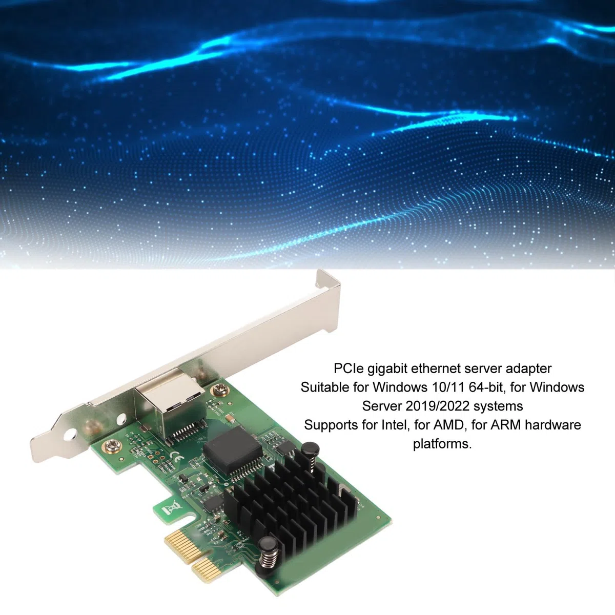 Scheda di Rete Convergente Gigabit Ethernet 2.5G, Scheda di Rete I226 T1 PCI E X1 RJ45 Port Server, Adattatore di Rete Convergente Gigabit Ethernet 10 100 1000Mbps, Plug And Play