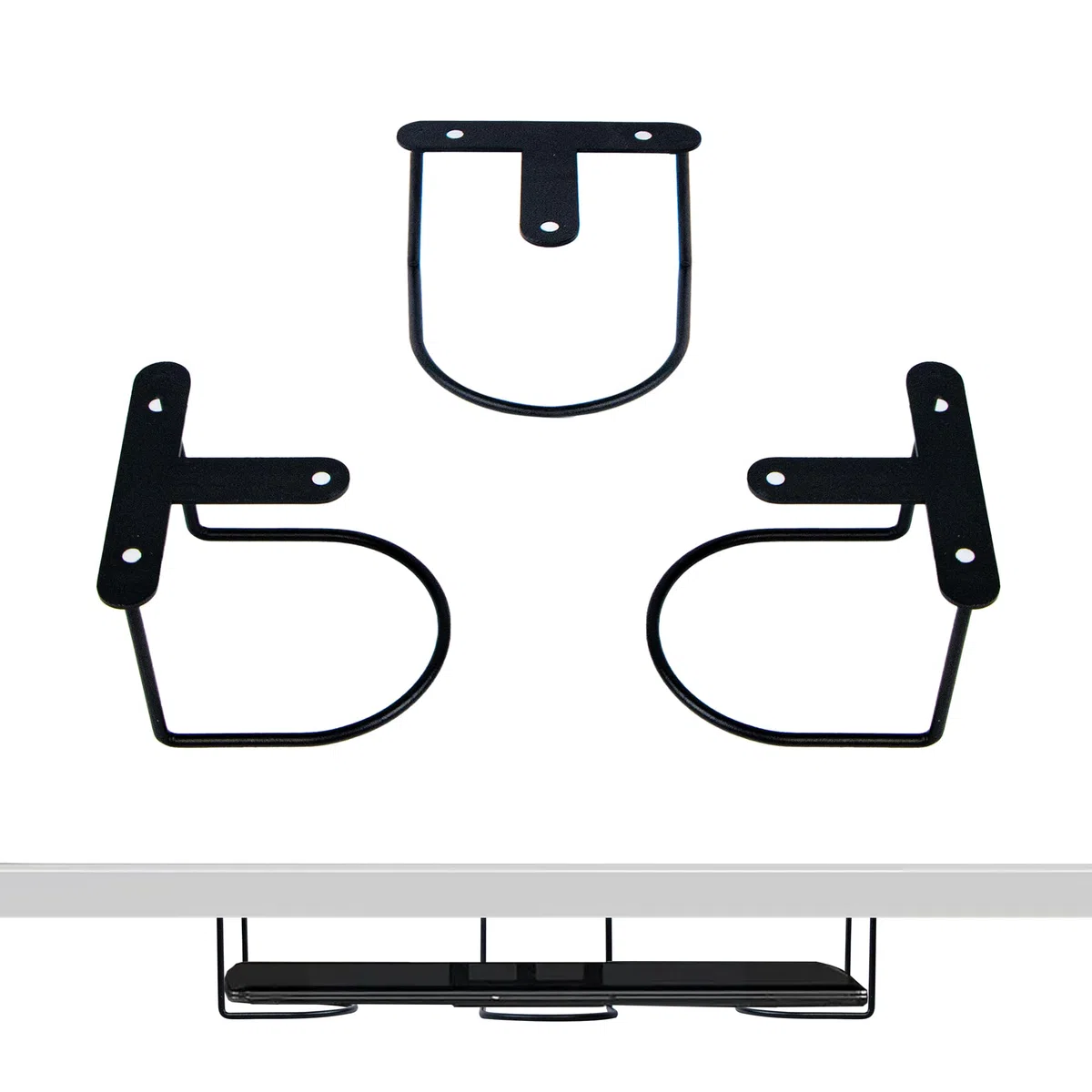 Supporto Laptop Sotto Scrivania Computer Portatile, Supporto per Mensola in Alluminio con Vite, Supporti Multifunzionali Sotto la Scrivania, Risparmio di Spazio, Compatibile con 0-60 mm, argento