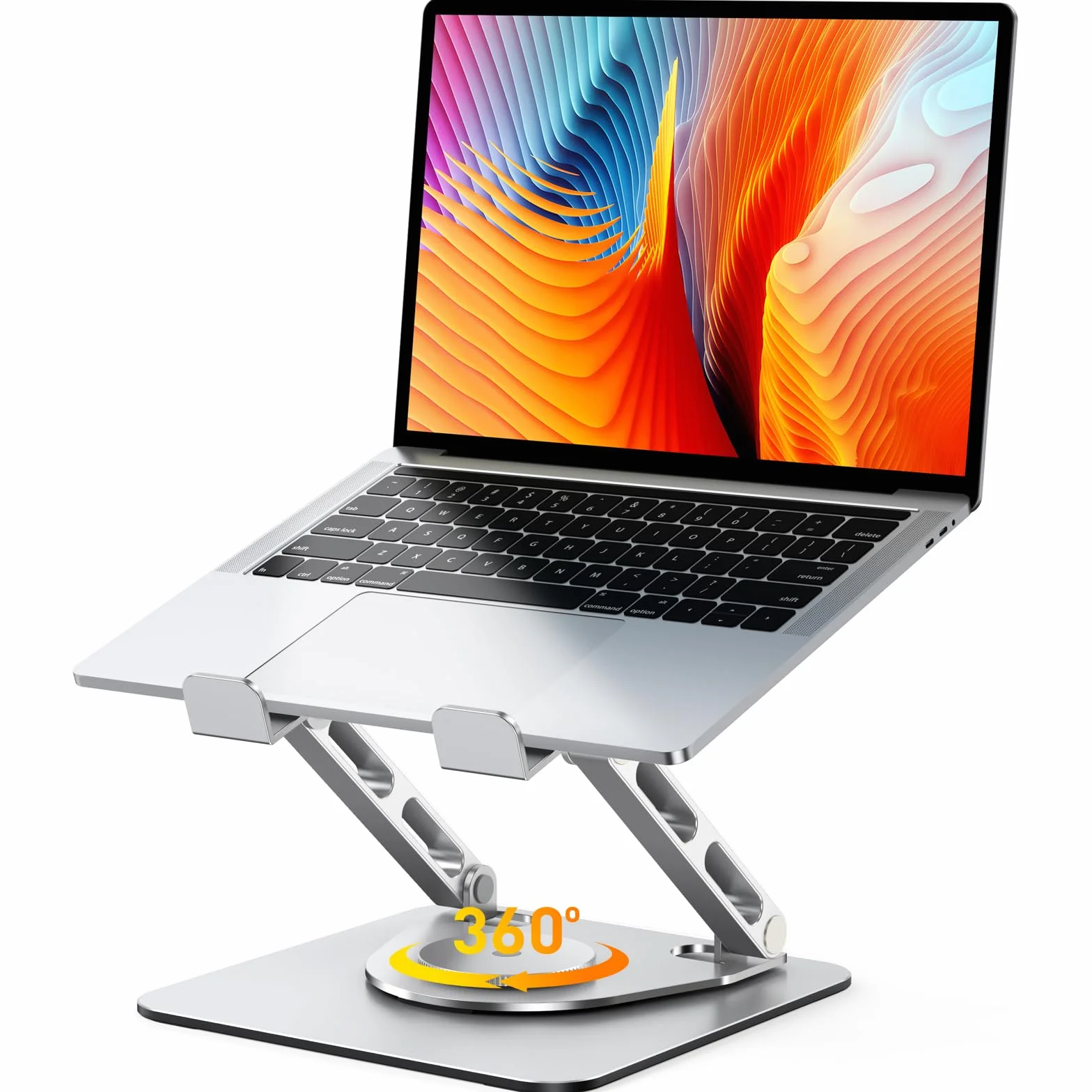 Glangeh Supporto PC Portatile [360° Rotante], Porta PC Portatile Ergonomico Regolabile con Supporto a Doppia Barra, Ventilazione e Dissipazione, Laptop Stand Compatibile con MacBook Air Pro (10-16")