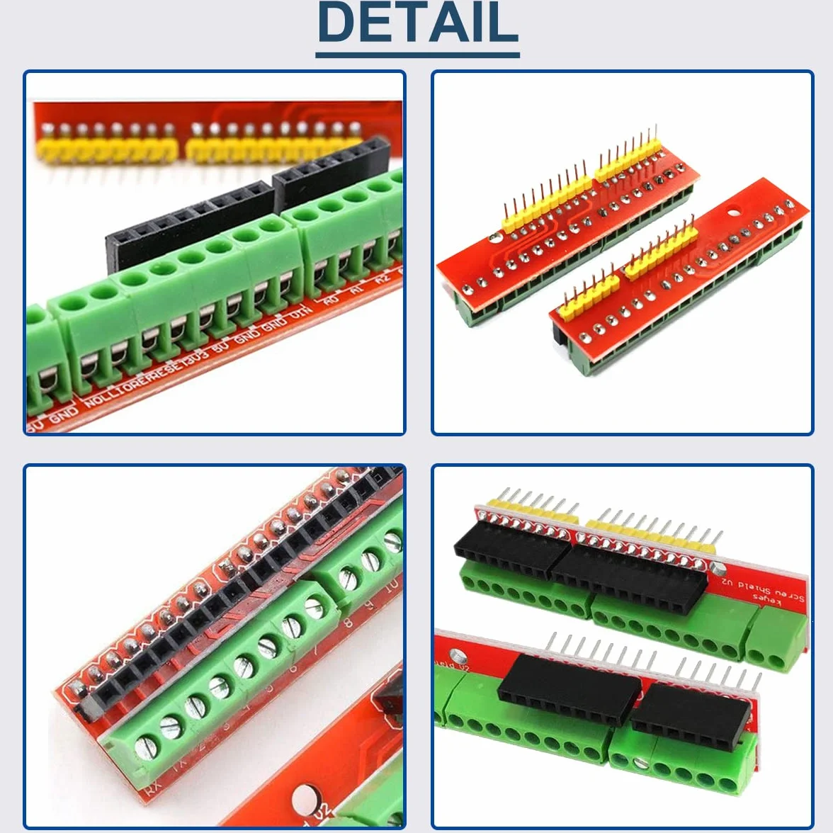 2PACK Vite Shield V2 Morsettiera Scheda di Espansione Impilabile (Doppio Supporto) per Arduino UNO R3 con Jump Wire