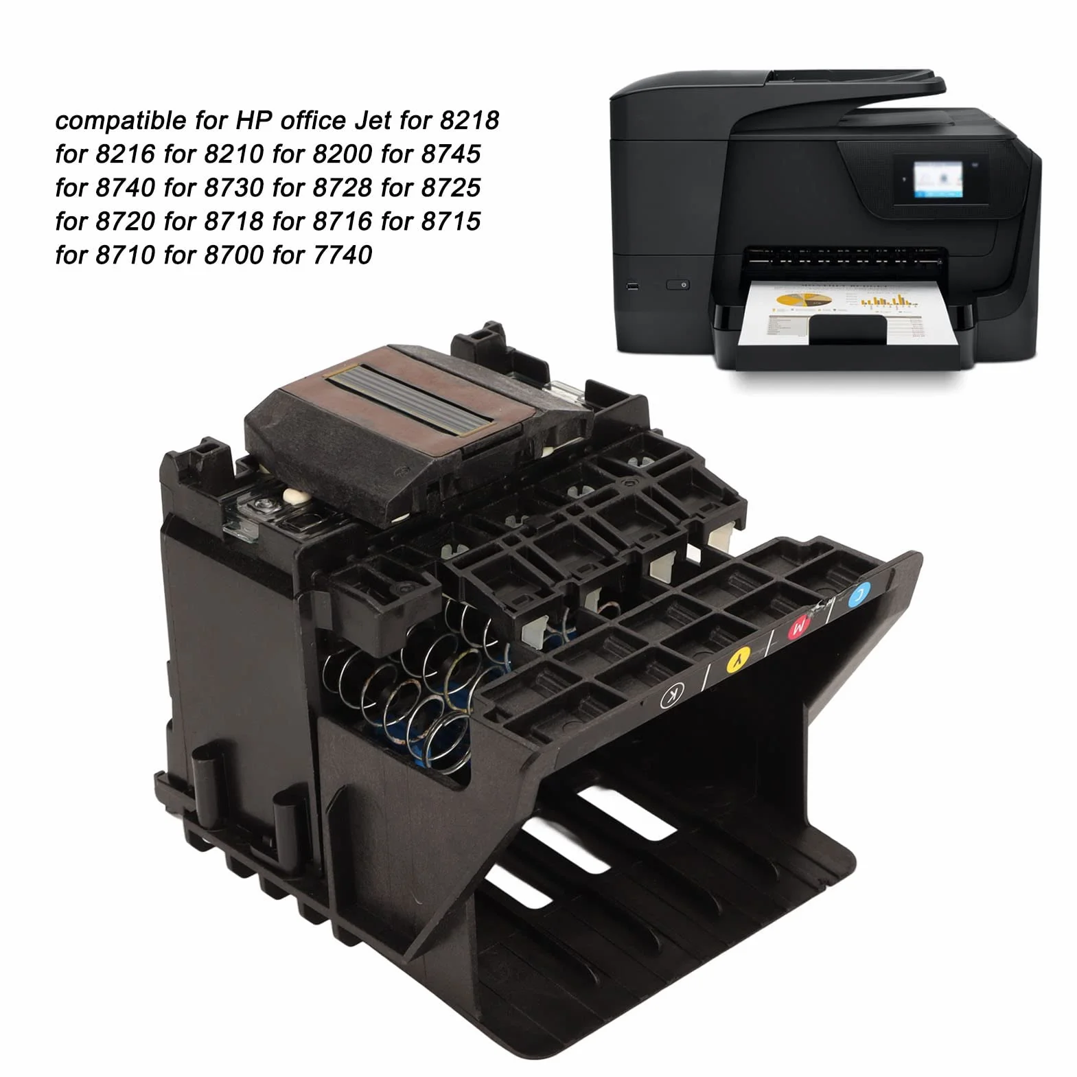 Testina di Stampa 8200 8700 8710 8715 8720xl per Officejet Pro 8725 8730 8740, Testina di Stampa ABS di Ricambio per Testina di Stampa 8200