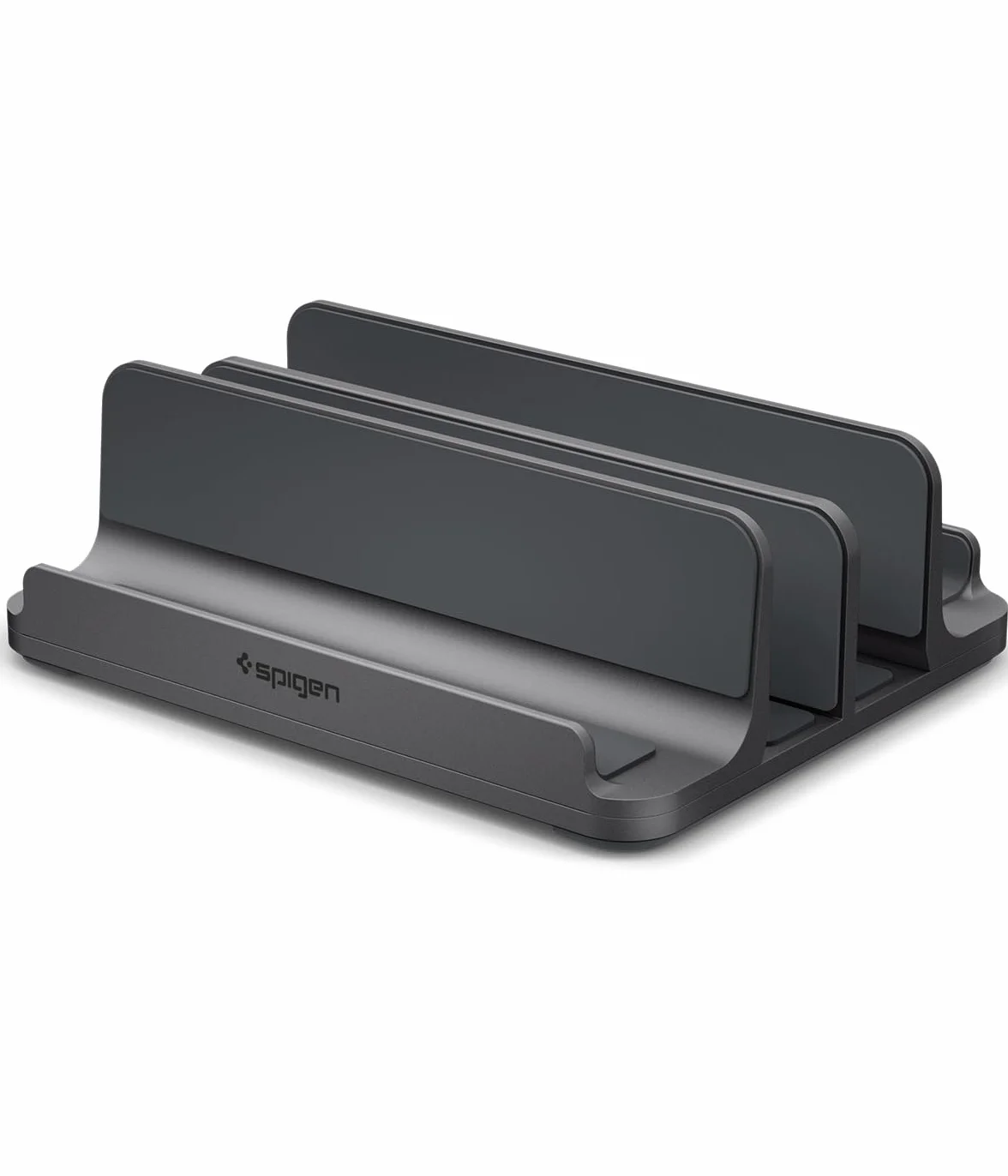 Spigen Supporto Verticale [Fino a 4 Dispositivi] con Slot Regolabili Organizzatore da Scrivania per Laptop, Tablet, Smartphone Compatibile con MacBook Pro Air Mini Neo, iPad, iPhone, Galaxy, Pixel