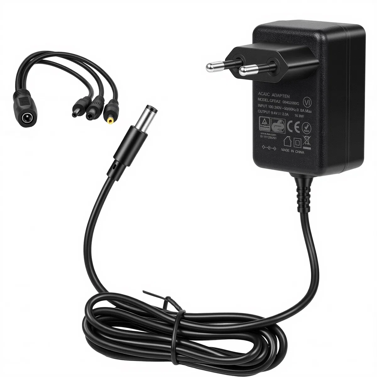 8,4 V 2 A 2000 mA Adattatore di alimentazione, caricatore 8,4 Volt 1200 mA 1,2 A Cavo di alimentazione Spina Trasformatore Li-ION Batteria Charger AC/DC Power Supply Sostituisce