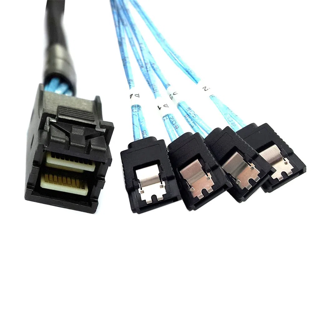 xiwai Cavo interno mini SAS HD SFF-8643 Host a 4 SATA 7pin Target Hard Disk 6Gbps Data Server Raid Cable