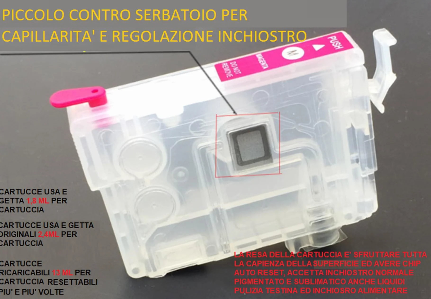 CARTUCCE RICARICABILI COMPATIBILI PER EPSON TIPO 603XL, SOSTITUISCE KIT ORIGINALE MULTIPACK STAMPANTE WF-2810DWF WF-2820 WF-2830DWF WF-2840 WF-2845 WF-2870 WF-2835DWF WF-2850DWF AUTO RESET