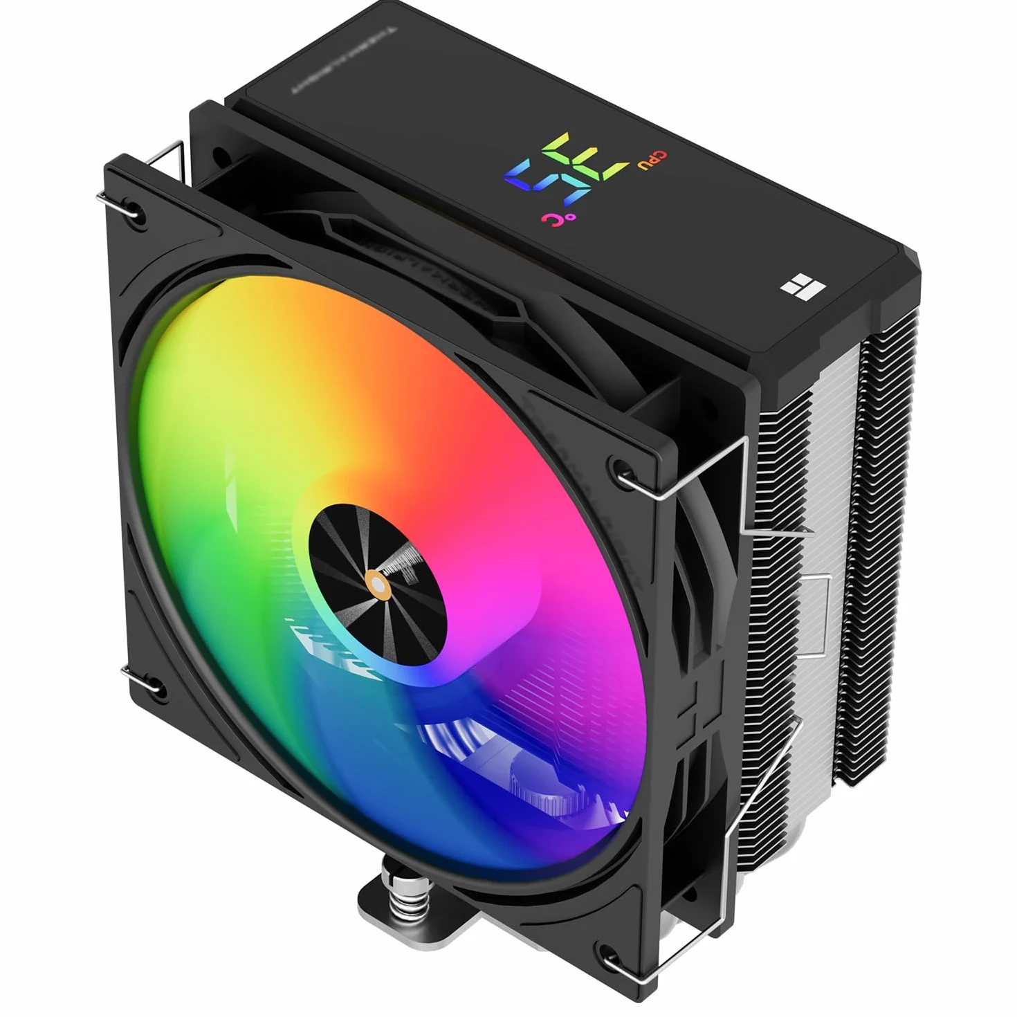 TR-Thermalright Assassin X 120 Digital ARGB Black Dissipatore per CPU, 4x6mm Heat pipe, Ventole PWM da 120mm-2000RPM, Copertura superiore con scheda a display digitale, per AM5/AM4, Intel LGA1851/1700
