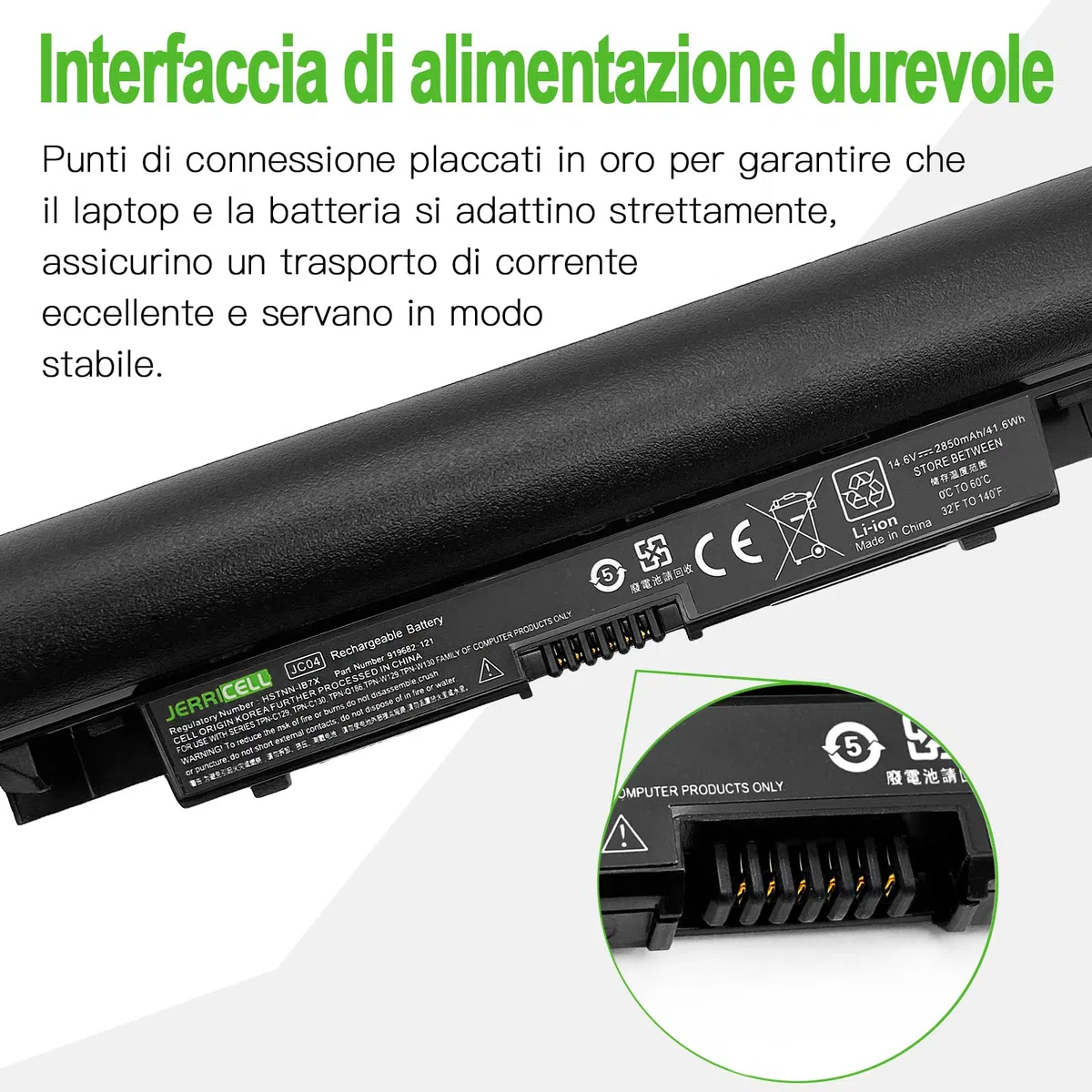 2850mAh Batteria JC04 919701-850 919700-850 per HP Pavilion 250 G6 255 G6 246 245 240 G6 JC03 JCO4 919682-121 HSTNN-LB7W 919681-221 919682-421 14-BS036NG 15-BS036NG 17-AK044NG
