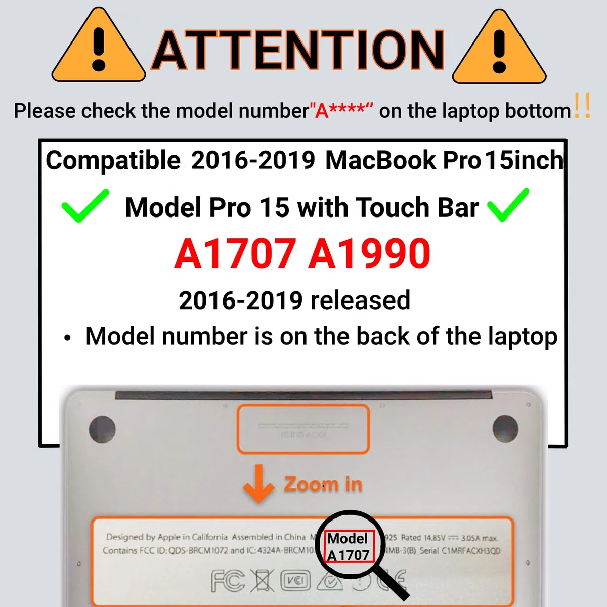 Copertura Compatibile con MacBook Pro 15 Pollici 2019 2018 2017 2016 Modello A1990 A1707 con Touch Bar Touch ID, Protettiva Custodia Rigida in Plastica Cover Case, Idee