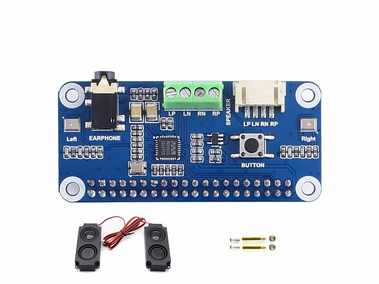 WM8960 Audio Module Hi-Fi Sound Card HAT for Raspberry Pi 4B+ 4B 3B+ 3B 2B+ Zero W WH 2W Stereo CODEC Play/Record