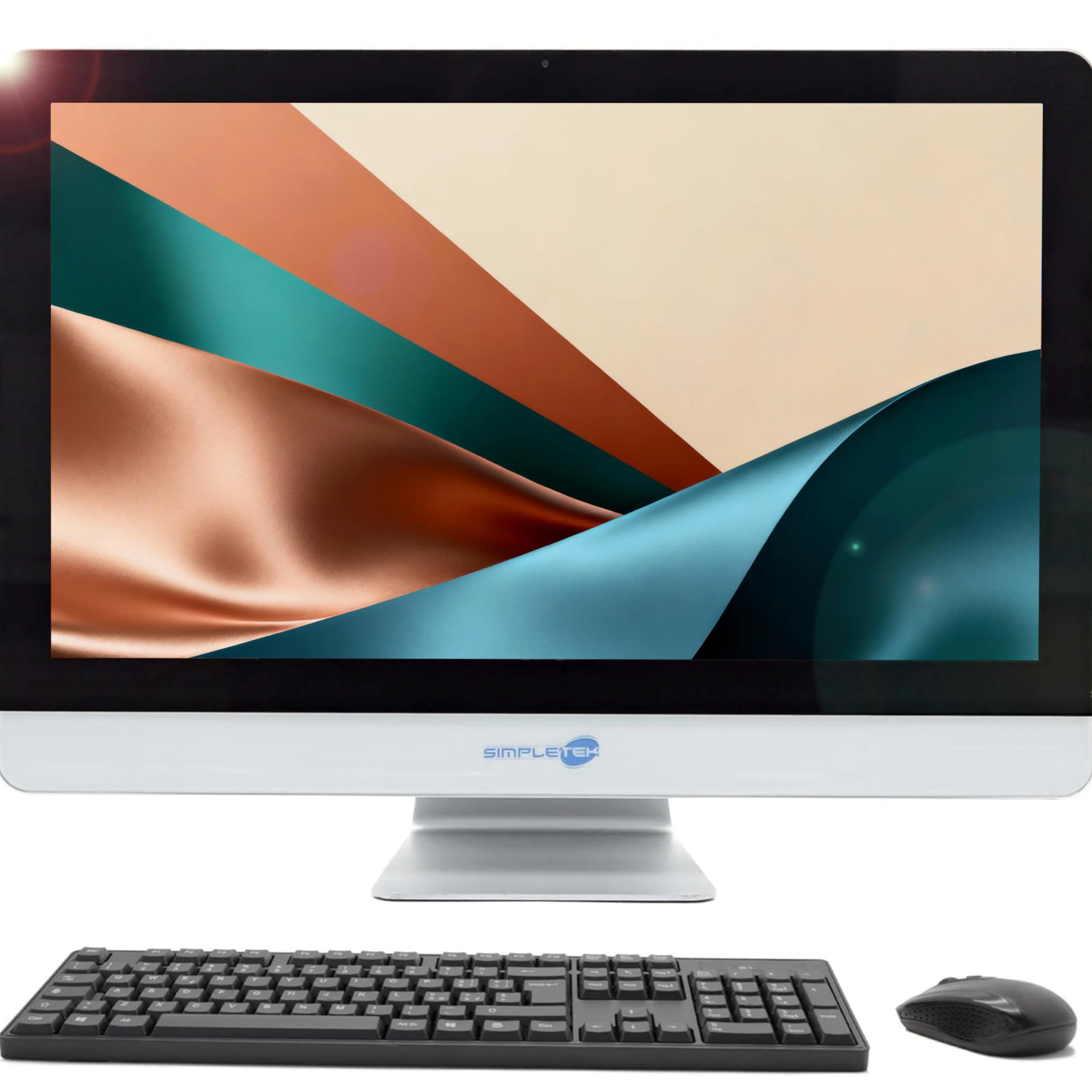 SIMPLETEK - All in One AIO 24" FHD Touchscreen Windows 11 Pro CLR 16 GB RAM 240 GB SSD Computer PC Fisso Webcam POS Cassa