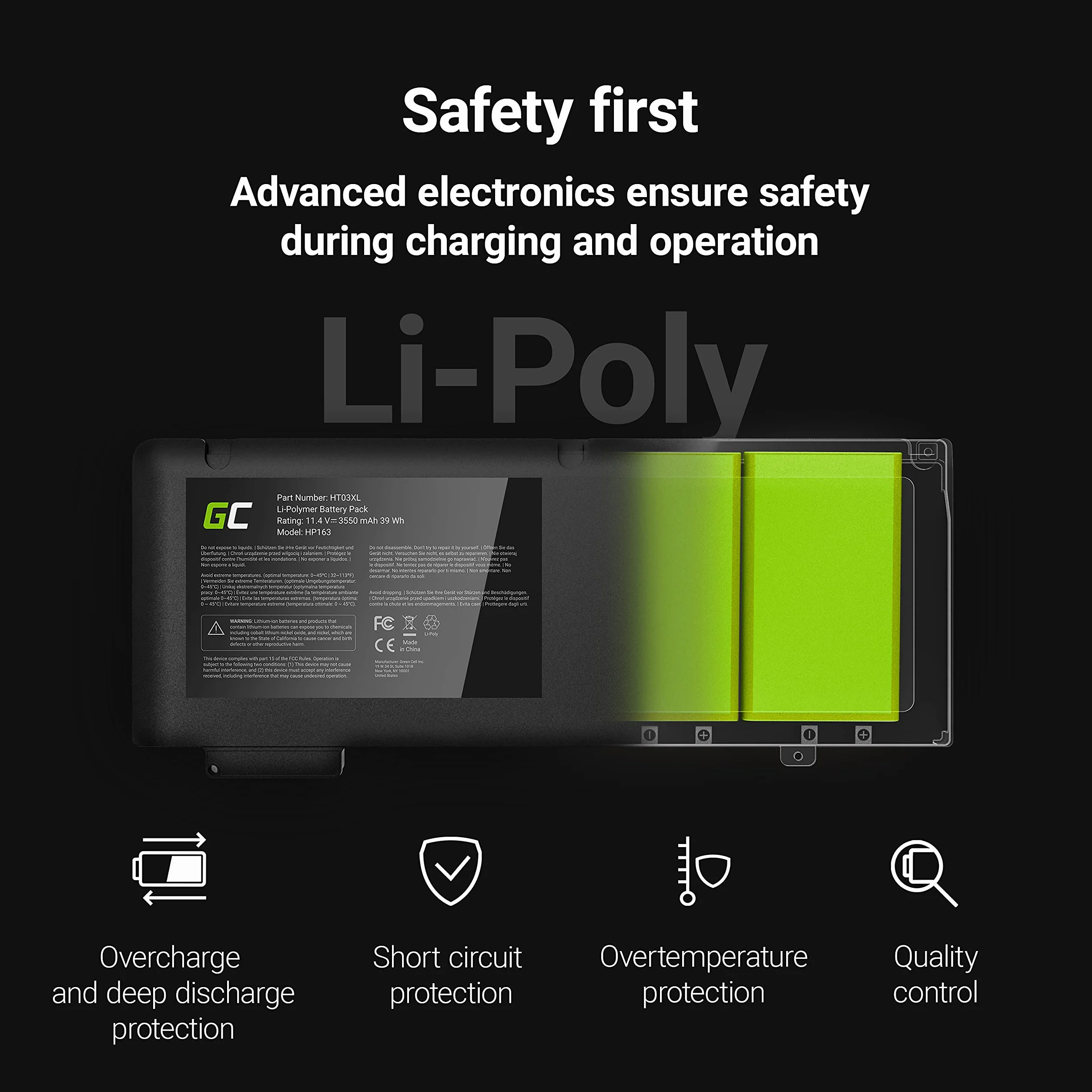 Green Cell Batteria per HP ProBook 430 440 G4 G5 455 470 G4 Mobile Thin Client mt20 MT21 / RR03048XL-PR RR03XL RRO3 RRO3XL HSTNN-Q06C HSTNN-UB7C RR03-3400mAh, 11.4V