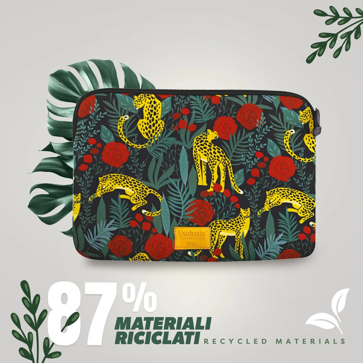 T'nB - Custodia per computer in plastica riciclata RPET, compatibile con MacBook Air 13 pollici e PC 13-14 pollici, custodia per computer antiurto da 14 pollici, design resistente - Modello Savannah