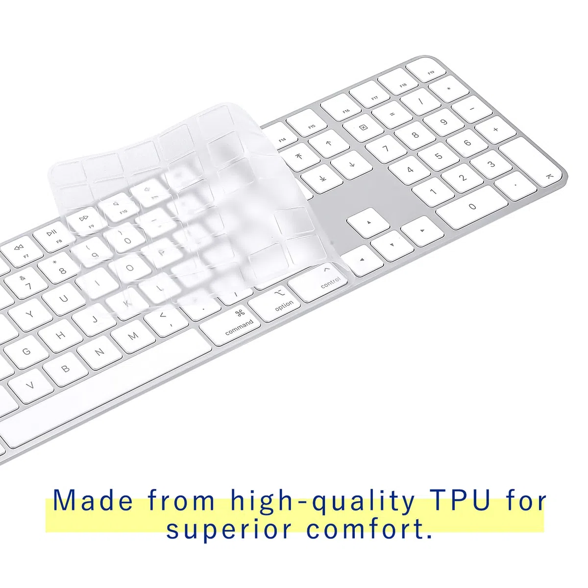 Cover per tastiera 2024 M4 iMac Magic Keyboard (layout europeo, tasto di invio a 7 forme) modello A3119, Touch ID, con tasto numerico, ultra sottile, protettiva e trasparente