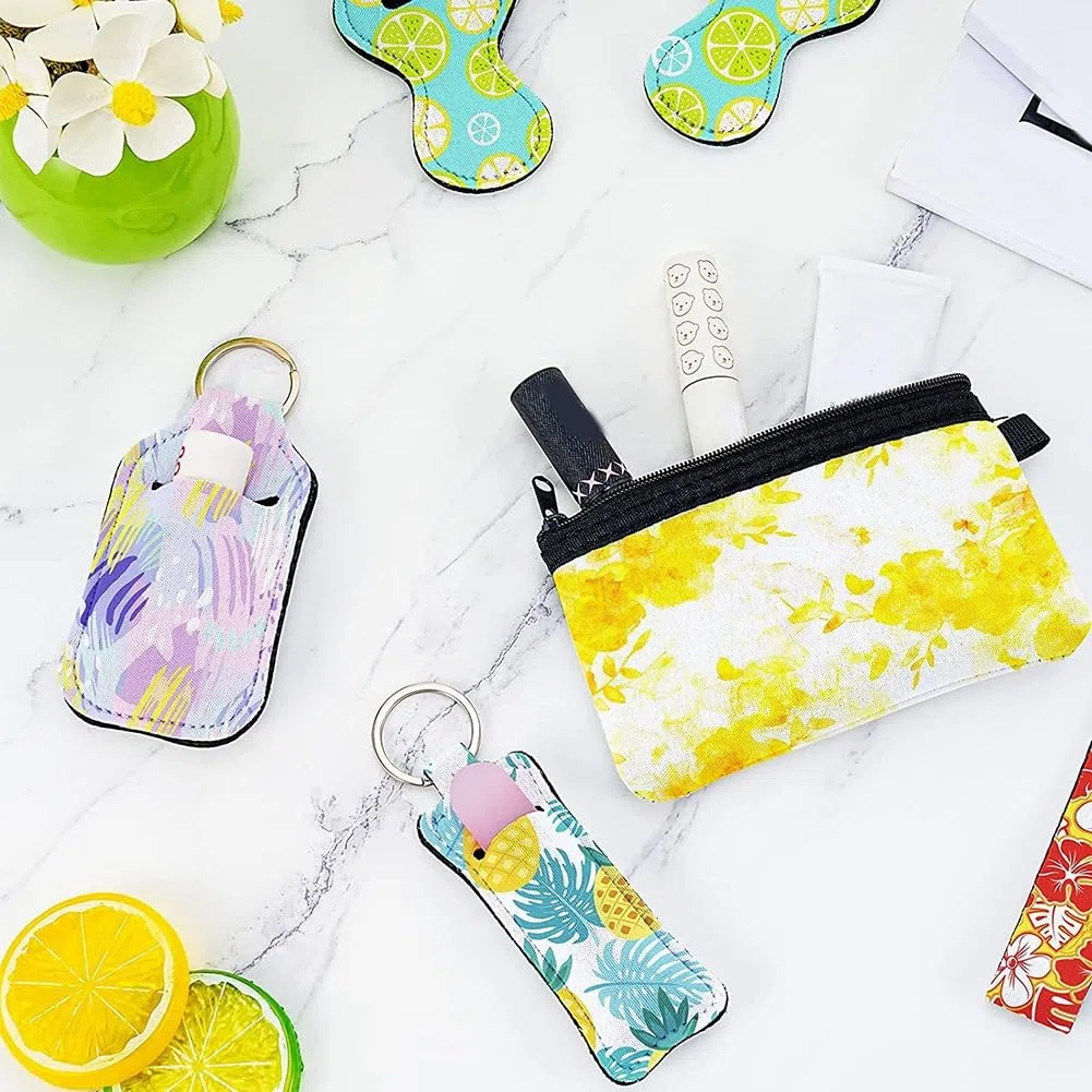 Set da 25 pezzi con pochette da polso a sublimazione per , , astuccio per trucco, per regali fai da te, Foto a colori
