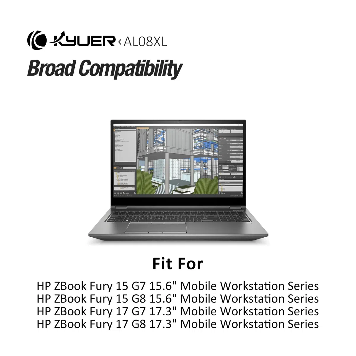 K KYUER AL08XL Laptop Batteria per HP ZBook Fury 15 G7 G8 15.6" ZBook Fury 17 G7 G8 17.3" Mobile Workstation Series AL08094XL L86212-001 HSTNN-OB1S HSTNN-IB9N L86155-AC1 L86155-1C1 W-10885M i9-10885H