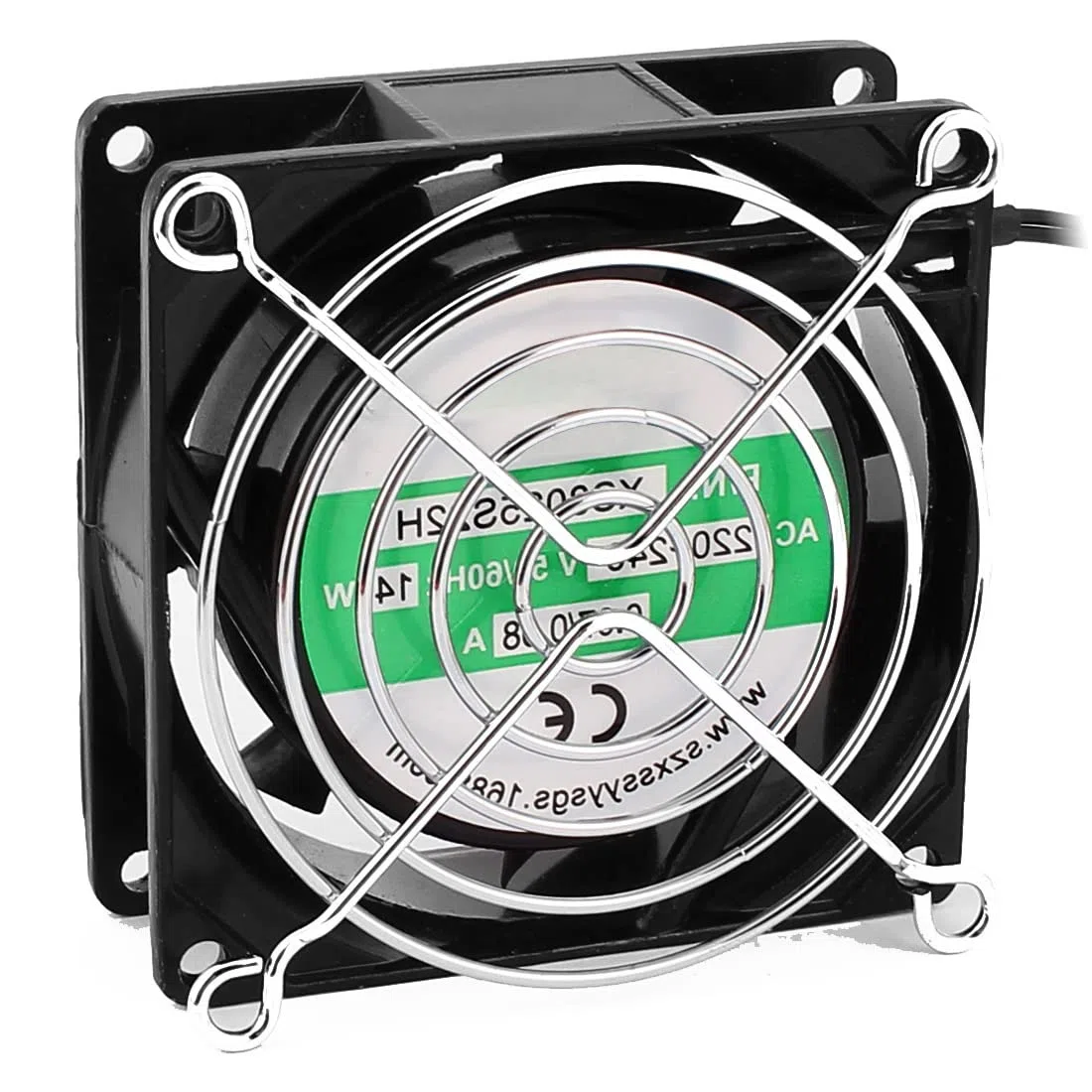 PATIKIL 80mmx80mmx25mm Raffreddamento Ventola, 7 Palette Computer Ventole con Metallo Dito Guardia e Polvere Schermo Rete, AC 220V-240V 0,07-0,08A