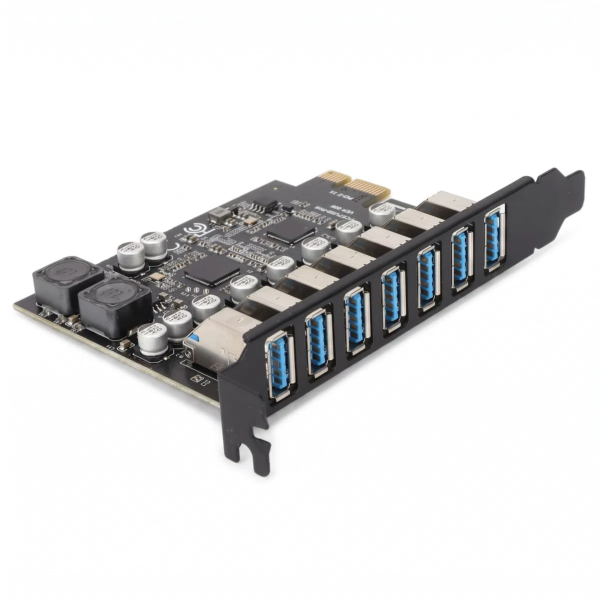 HUB da PCI-E a USB 3.2 a 7 Porte, Scheda di Espansione PCIE, Scheda Adattatore Extender PCI Express per Controller Esterno da 5 Gbps per Desktop XP, 7, 8, 10,11