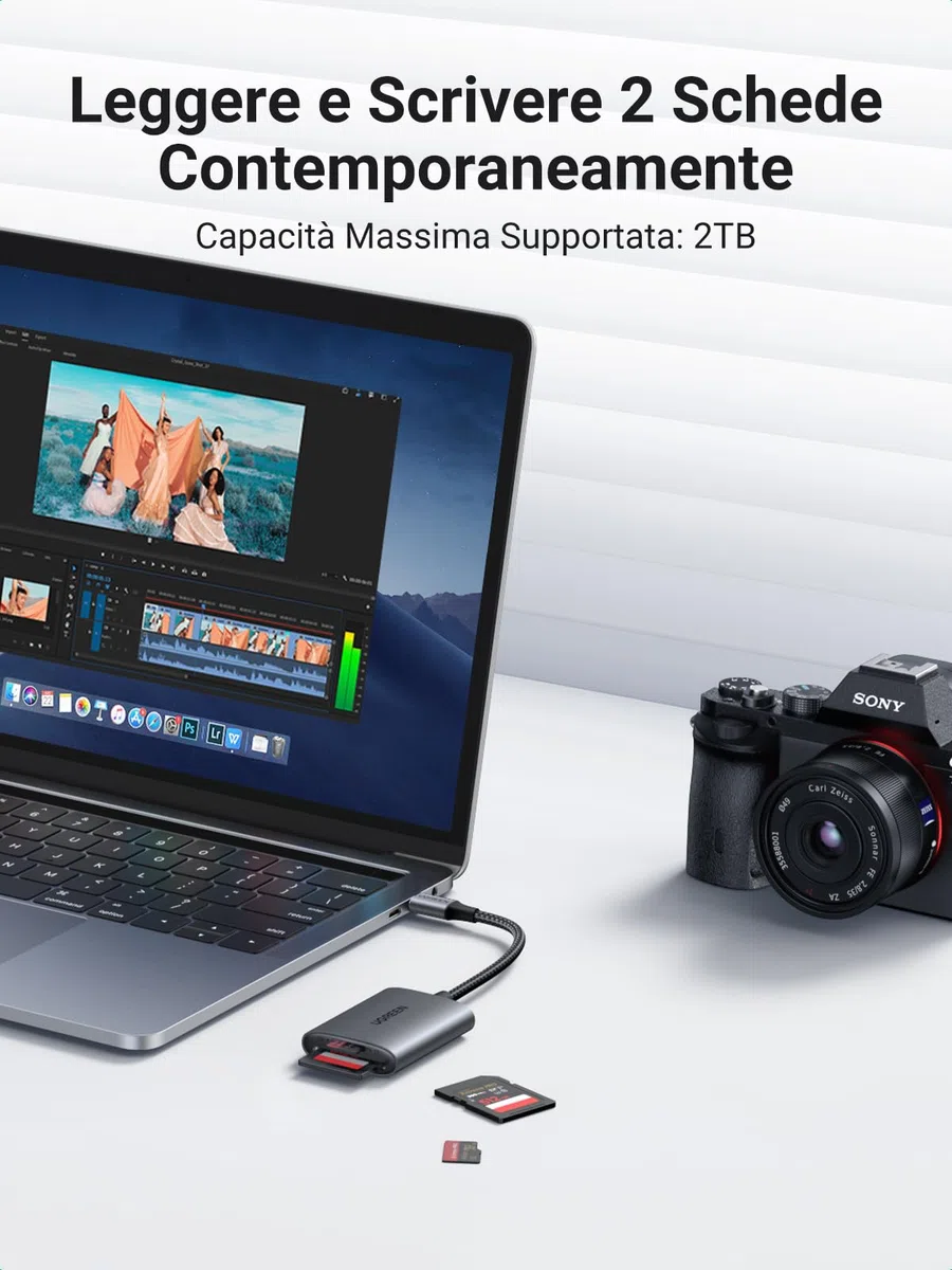 UGREEN USB C Lettore Schede SD TF Adattatore Micro SD OTG Card Reader in Alluminio 312MB/s Compatibile iPhone 17 Pro Max iPad Pro MacBook Pro Galaxy S25 Xiaomi