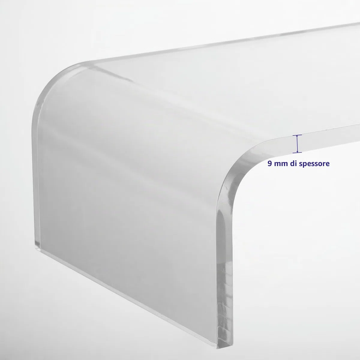Windfromort Supporto per monitor acrilico – Altezza dello schermo in acrilico – Supporto trasparente per monitor da scrivania per laptop, notebook, PC, 40,6 x 19 x 10 cm