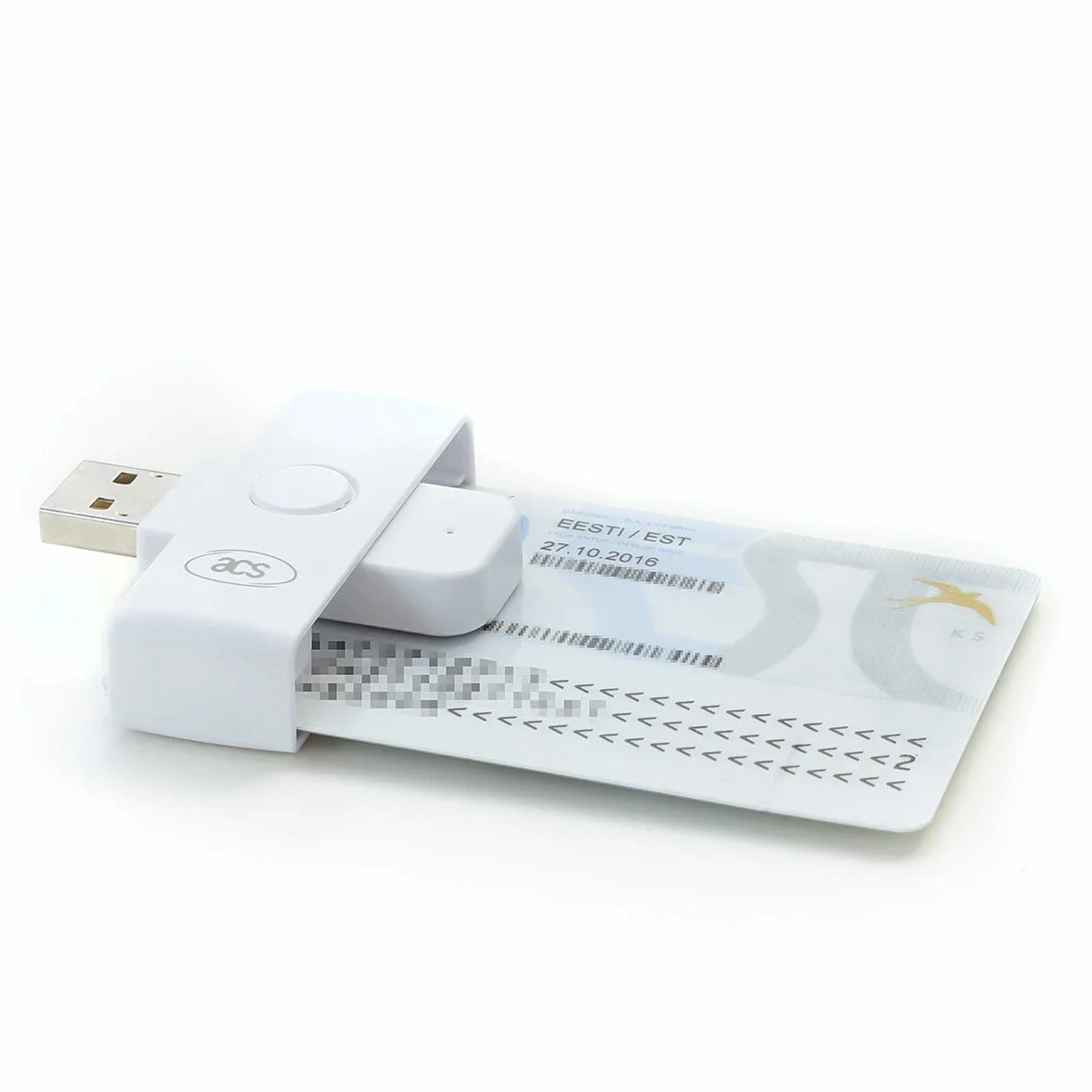 ACS ACR39U-N1 PocketMate II Lettore e Scrittore di Smart Card Reader USB per CNS, CRS, Firma Digitale, Piccolo Compatto, Bianco