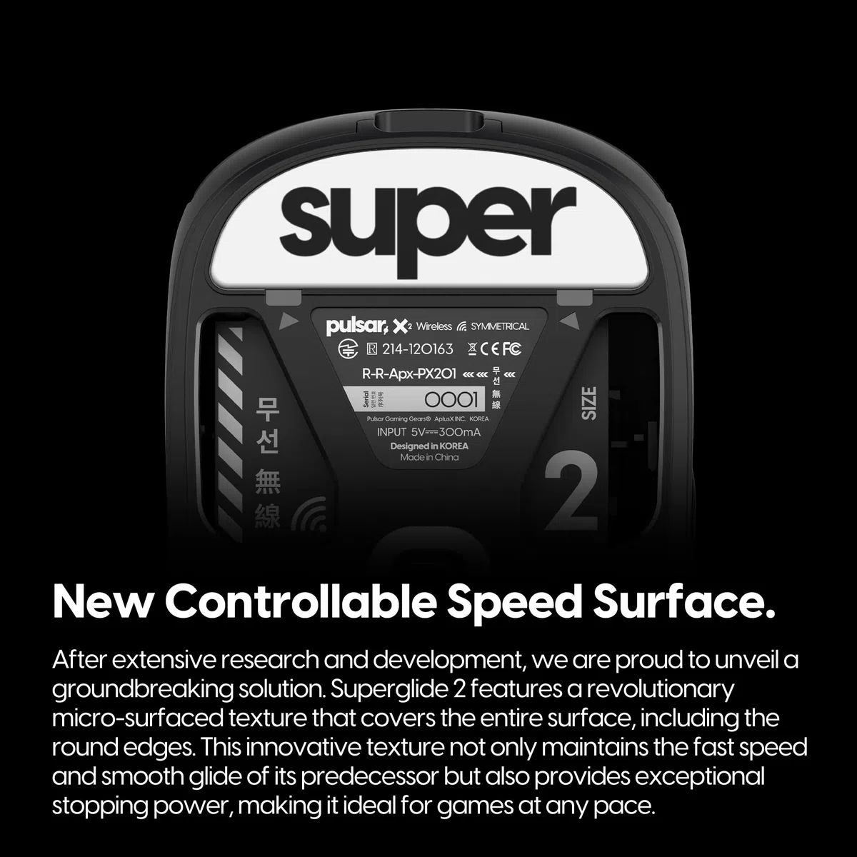 Superglide2 Piedini per mouse con superficie strutturata controllabile Realizzati in vetro ultraresistente Suola liscia e durevole per mouse da gioco wireless Pulsar Gaming Gears serie X2