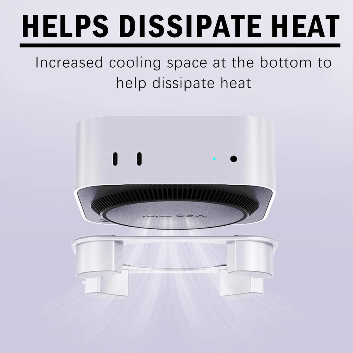 Supporto per Mac mini M4/M4 Pro, Meccanismo di commutazione dal design pratico per una migliore ventilazione e dissipazione del calore, in lega di alluminio