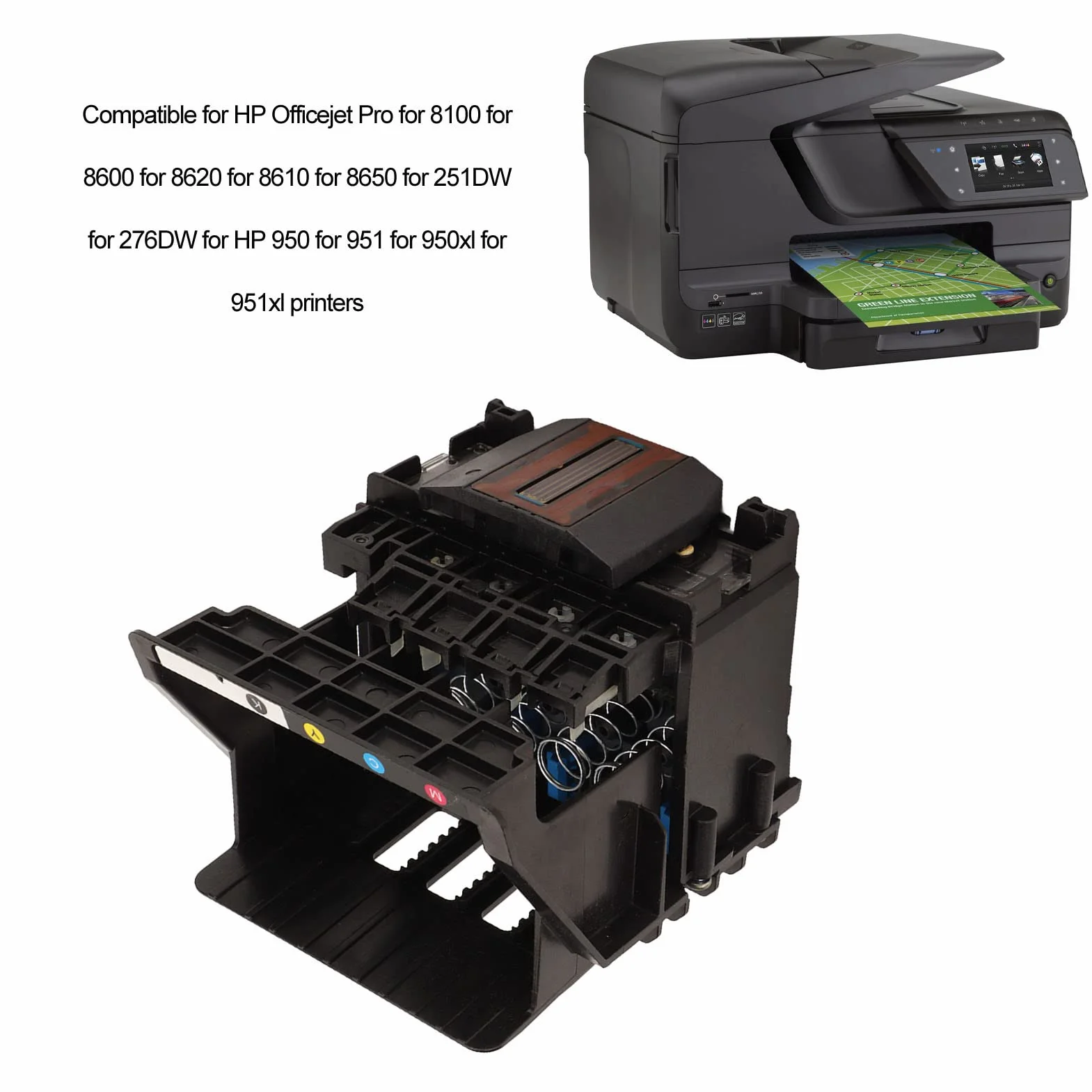 Testina di Stampa per OfficeJet, Testina Stampante di Ricambio per OfficeJet PRO 8100, 8600, 8620, 8610, 8650, 251DW, 276DW