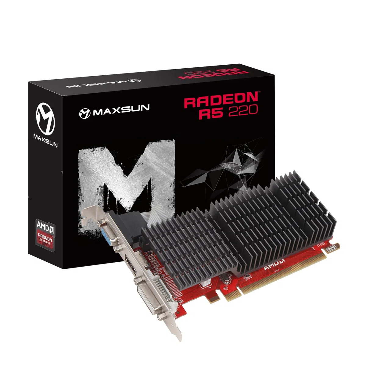 maxsun AMD Radeon R5 220 2GB - Scheda grafica GPU (DVI-I, HDMI, VGA) a basso profilo