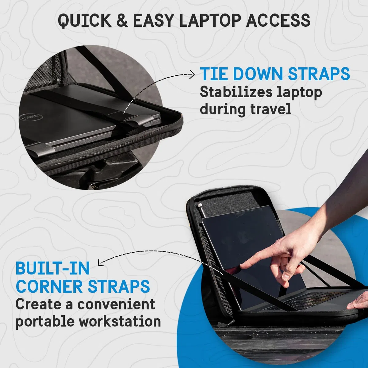 Pelican Adventurer - Borsa per laptop da 14", maniglia elastica per il trasporto, chiusura sicura con cerniera, impermeabile, antigraffio e resistente, per laptop da 12" a 14", nero