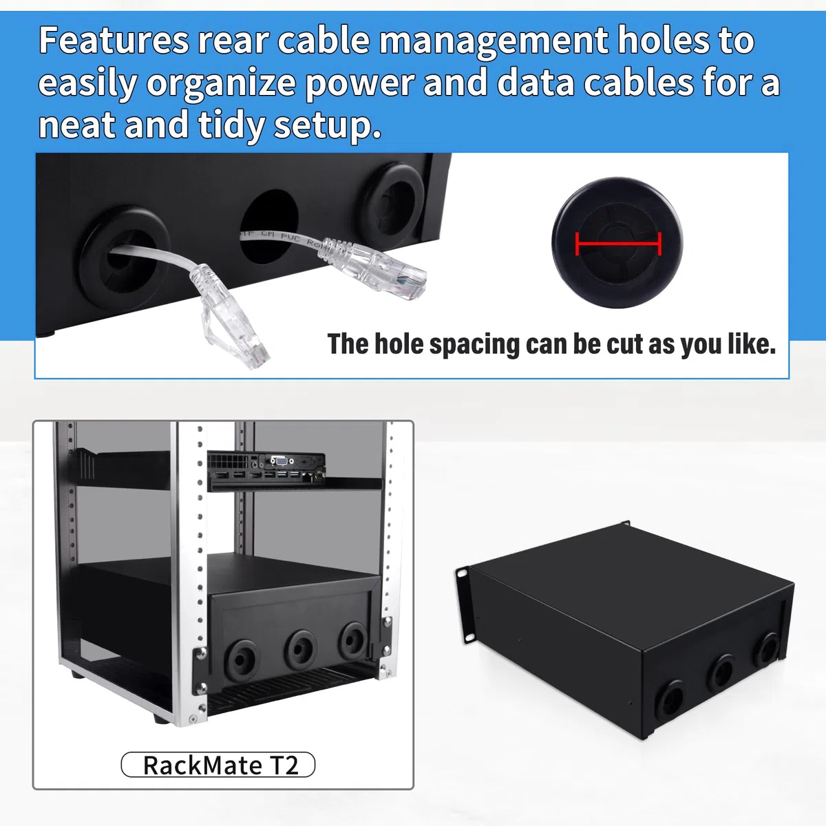 GeeekPi Cassetto per montaggio su rack 2U, con serratura, da 25,4 cm, per armadi server DeskPi RackMate T2