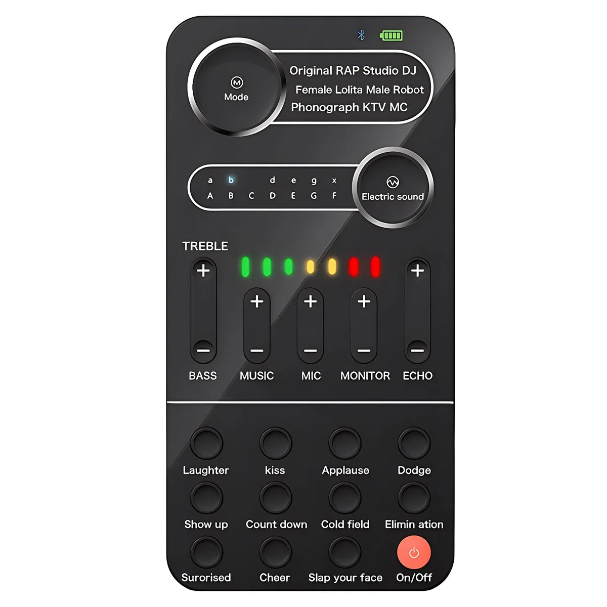 Cambia Voce Multifunzionale, Convertitore di Suono con Modalità Musica Elettrica 9 Effetti Sonori Funzione Monitor Facile da Trasportare per Computer Portatili Telefono Cellulare (Nero)