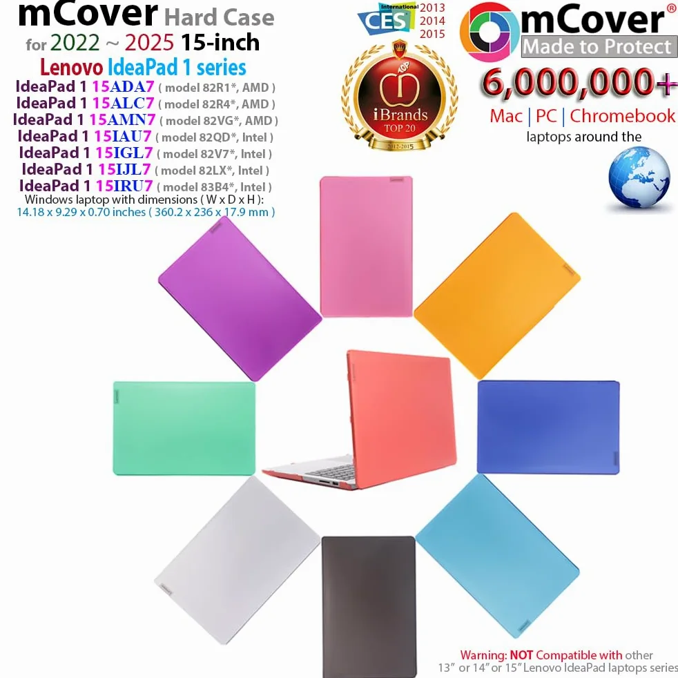 mCover Custodia compatibile solo per Lenovo IdeaPad 1 Series 2022-2025 da 15" (15ADA7 / 15AMN7 / 15ALC7 / 15IAU7 / 15IGL7 / 15IJL7 / 15IRU7) laptop Windows (non compatibile con altri modelli), rosa