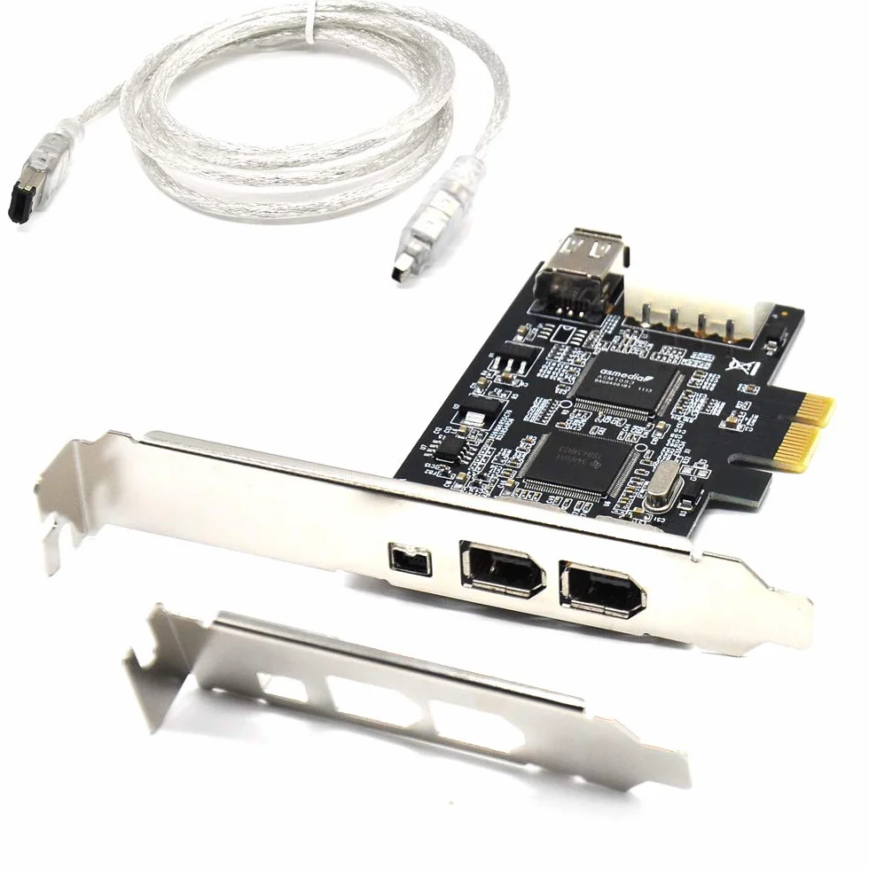 Padarsey Scheda PCIe Firewire per Windows 10, PCI Express IEEE 1394 a 4 porte (3 x 6 pin e 1 x 4 pin), adattatore Firewire 800 1394a per Windows 7/8/Mac OS con supporto discreto e