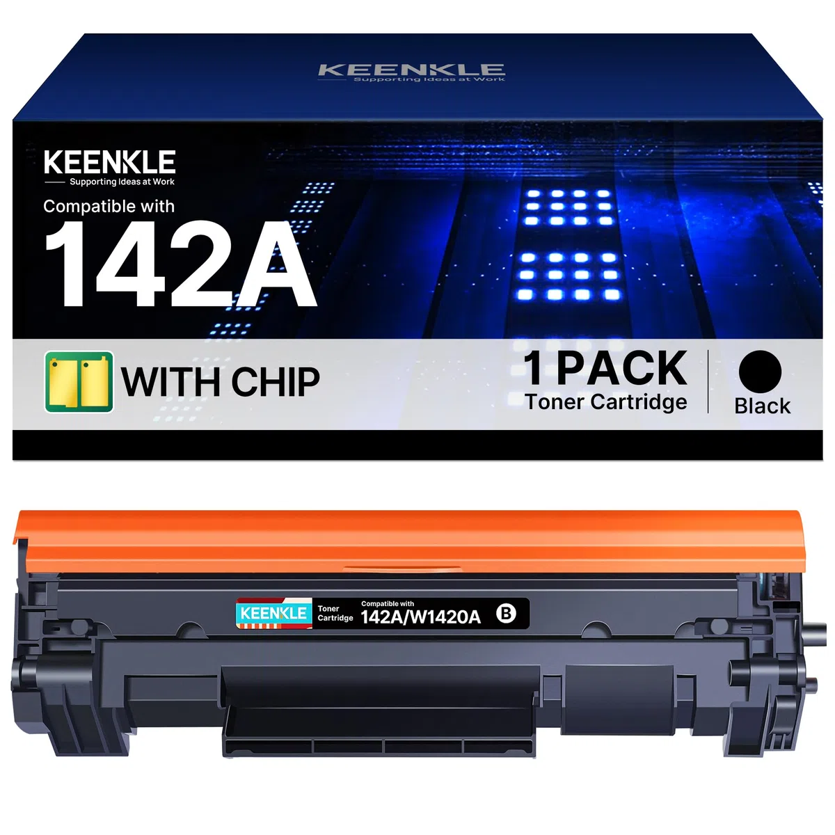 KEENKLE 142A Toner Con Chip Compatibili per HP 142A 142X W1420A W1420X per Toner HP Laserjet M140w per HP Laserjet Pro M110 M110w Laserjet Pro MFP M140w M140 M139 M139w (Nero, 1-Pack)