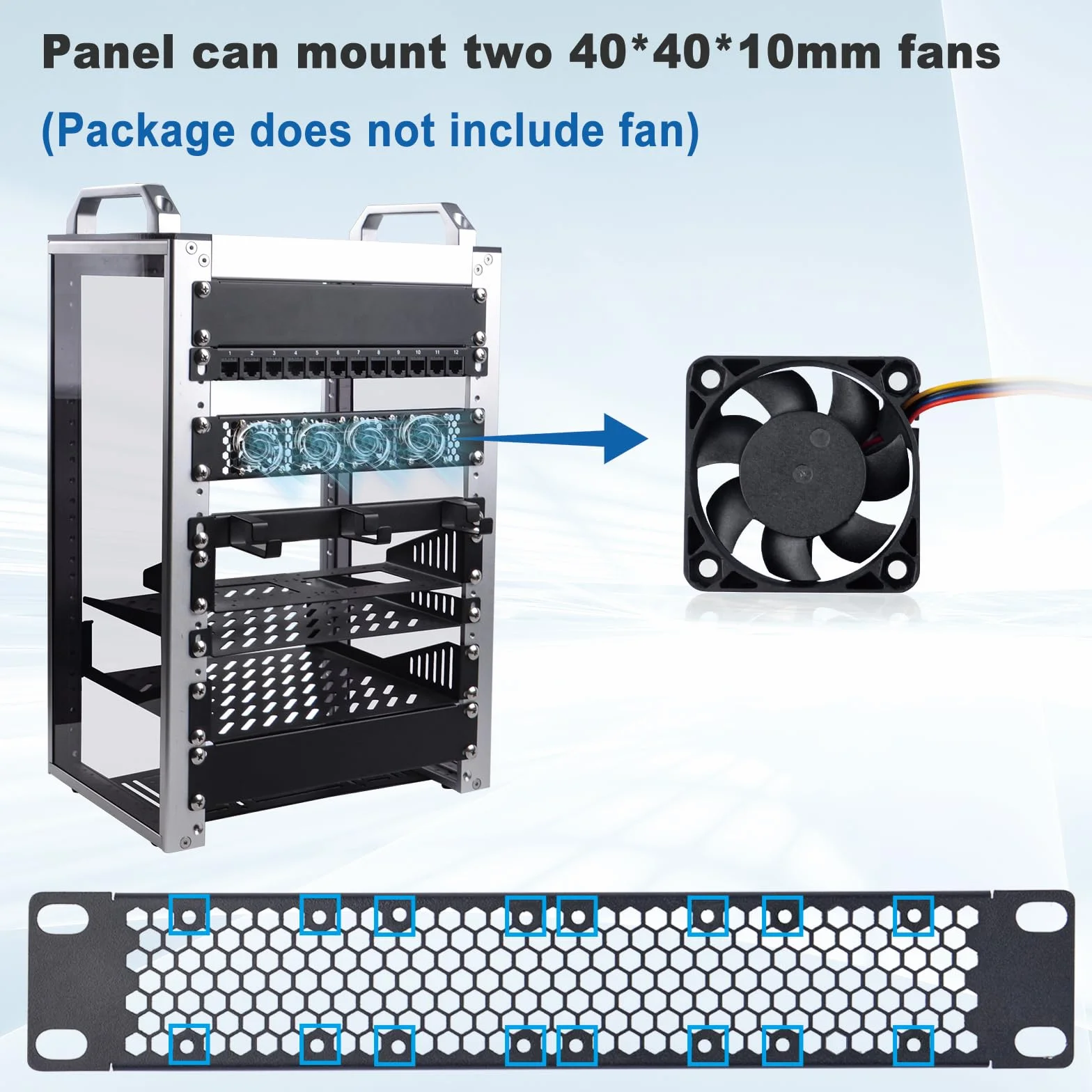GeeekPi Pannello vuoto ventilato 1U da 25,4 cm, piastra di montaggio per rack DeskPi RackMate T0/T1/T2/T0 Plus/T1 Plus/TL1 e rack per server rack da 10" (nero, 2 pezzi)