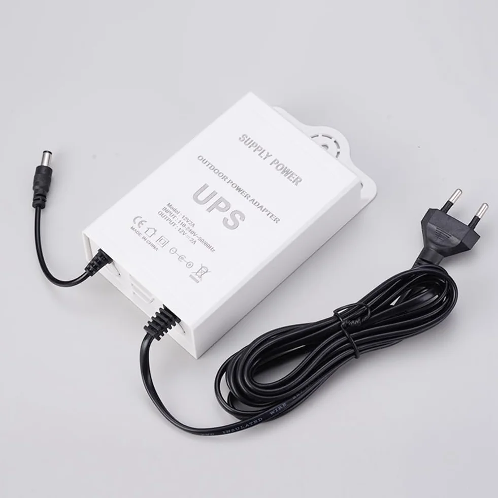 Gruppo di Continuità 12V-2A per WiFi, Router, Modem, Telecamera di Sicurezza Mini UPS Protezione di Backup per Batteria Spina UE
