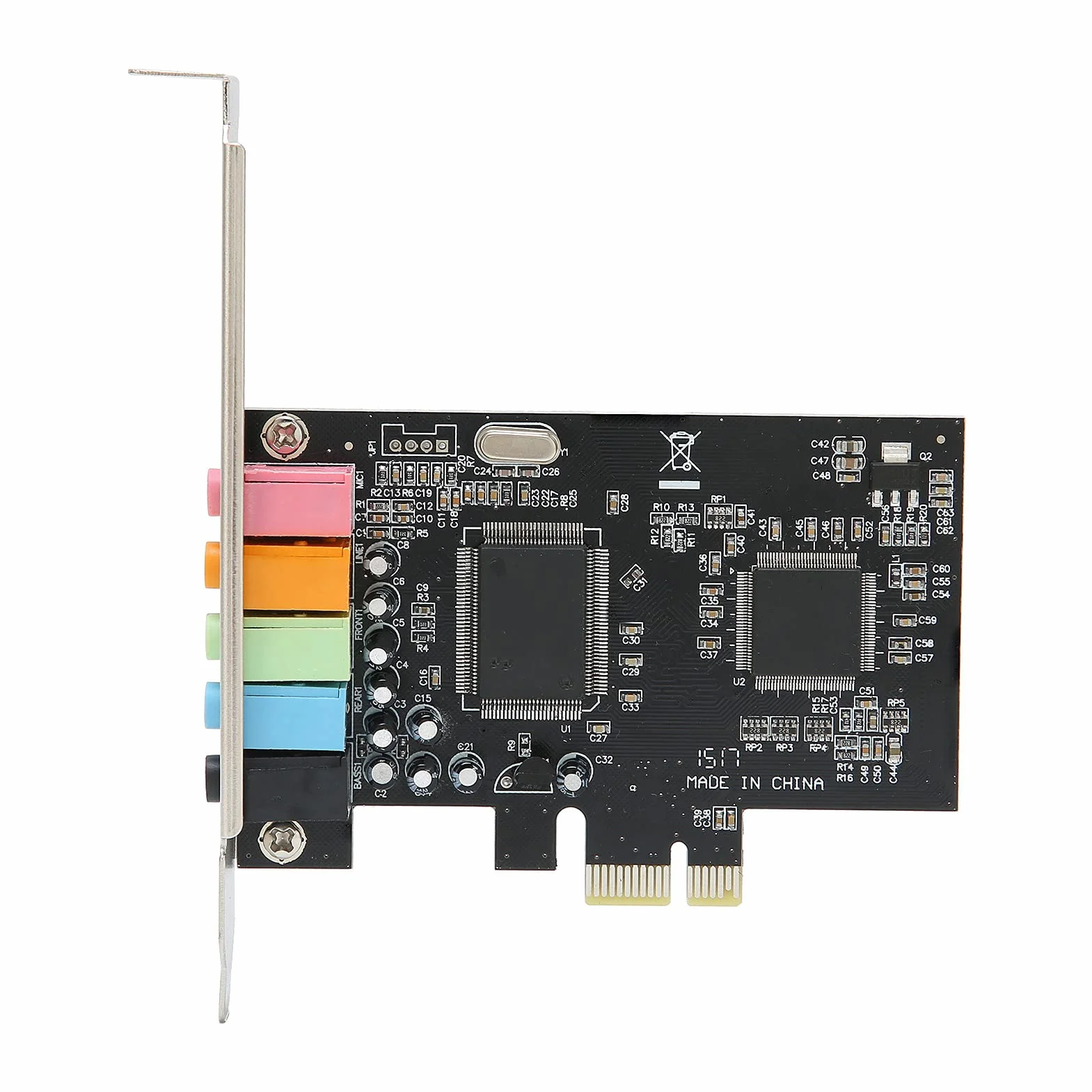 Scheda Audio Stereo PCI-E 5.1, Scheda Audio Desktop, Hardware di Conversione del Segnale Audio Desktop Stereo a 6 Canali con CD Driver, Chip Audio Multicanale CMI8738 5.1, Adatto per Home Theater, Ecc