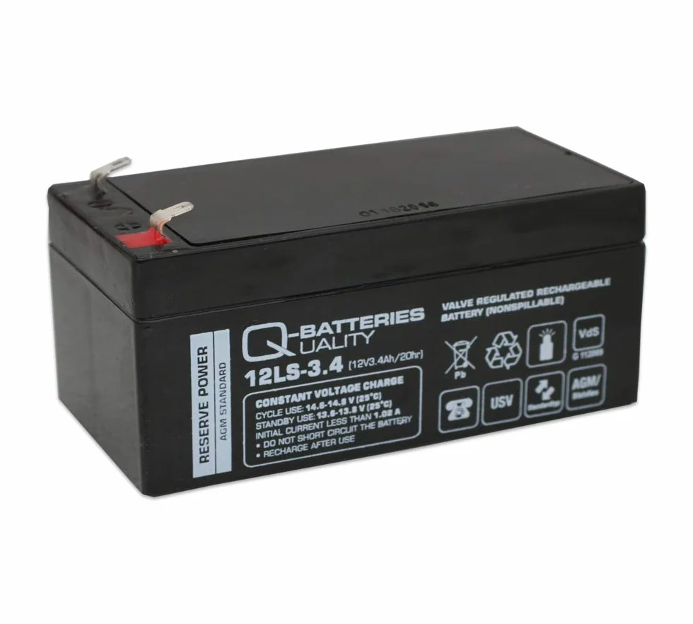 Q-Batteries 12LS-3.4 AGM Batteria 12V 3,4Ah senza manutenzione