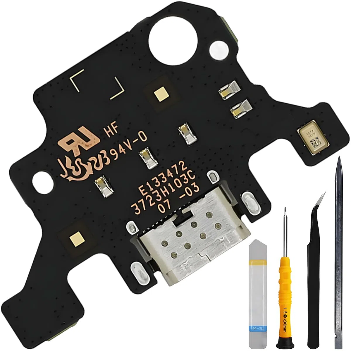 Connettore Dock di Ricarica Ricambio per Galaxy S24 5G SM-S921B da 6,2 Pollici 2024, Scheda di Ricarica Rapida USB Type C di Ricambio con Adesivo Impermeabile e Strumenti di Riparazione