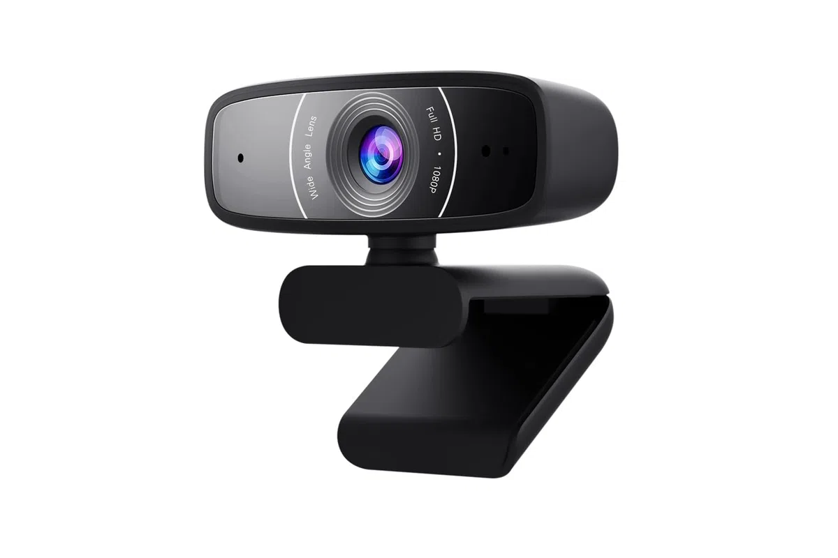 ASUS c3 Fotocamera USB Registrazione a 1080p a 30 fps, Microfono beamforming per Una Migliore qualità Audio e Video in Streaming in Diretta e Clip Regolabile Che Si Adatta a Vari dispositivi