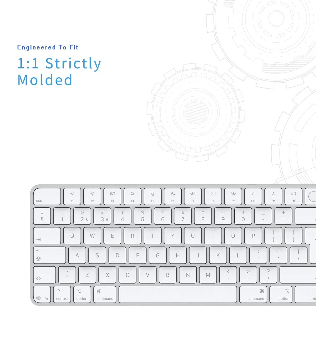 Cover per tastiera 2024 M4 iMac Magic Keyboard (layout europeo, tasto di invio a 7 forme) modello A3119, Touch ID, con tasto numerico, ultra sottile, protettiva e trasparente