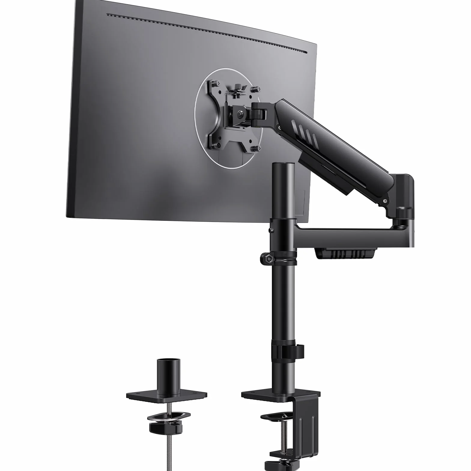 ErGear Braccio Monitor Singolo, Monitor 32 Pollici Regolabile per Schermi da 13-34″, Fino a 9 kg, Maggiore Stabilità con Morsetto a C Integrato, Gestione Cavi Migliorata, VESA 75x75/100x100 mm, Nero
